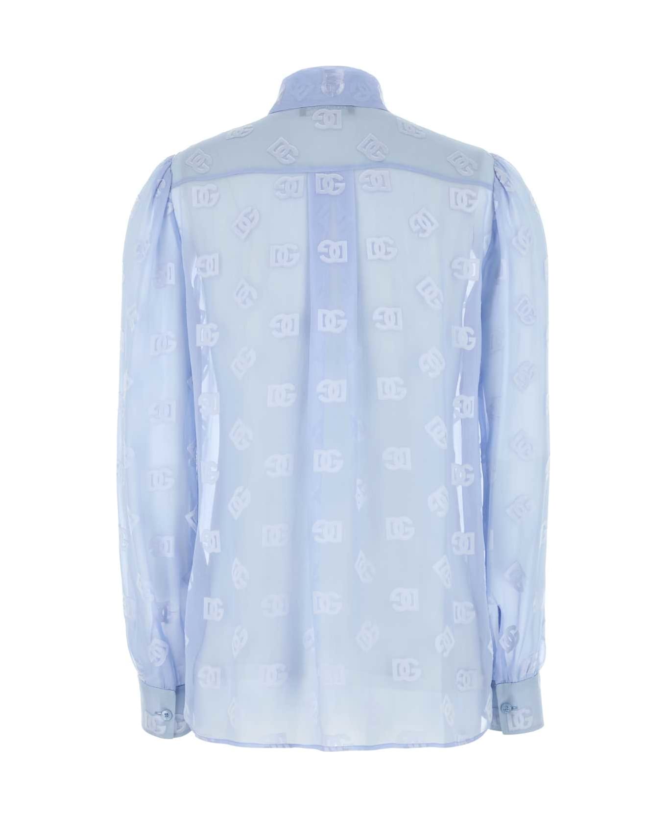 Dolce 
Gabbana Light Blue Silk Blend Shirt - GLICINE