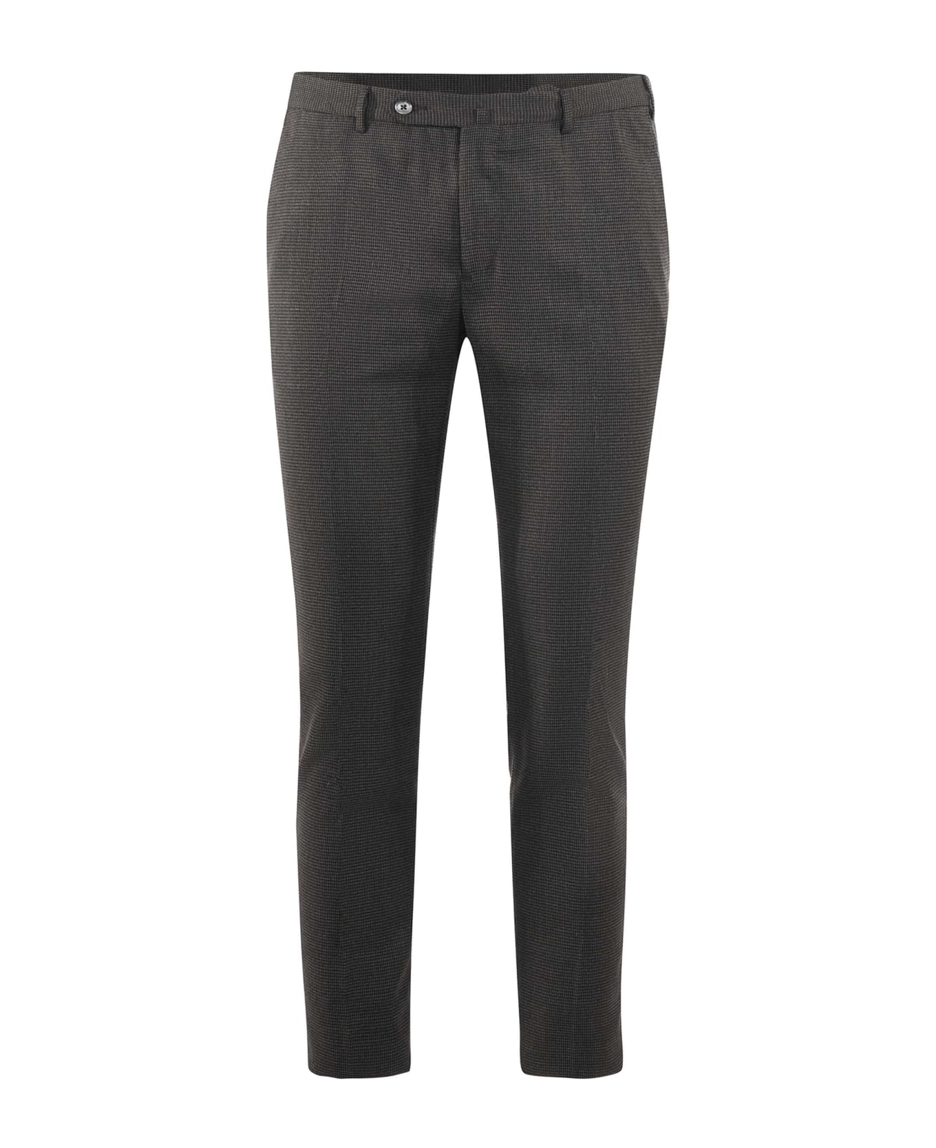 PT Torino Pt01 Trousers In Stretch Wool Blend - Marrone