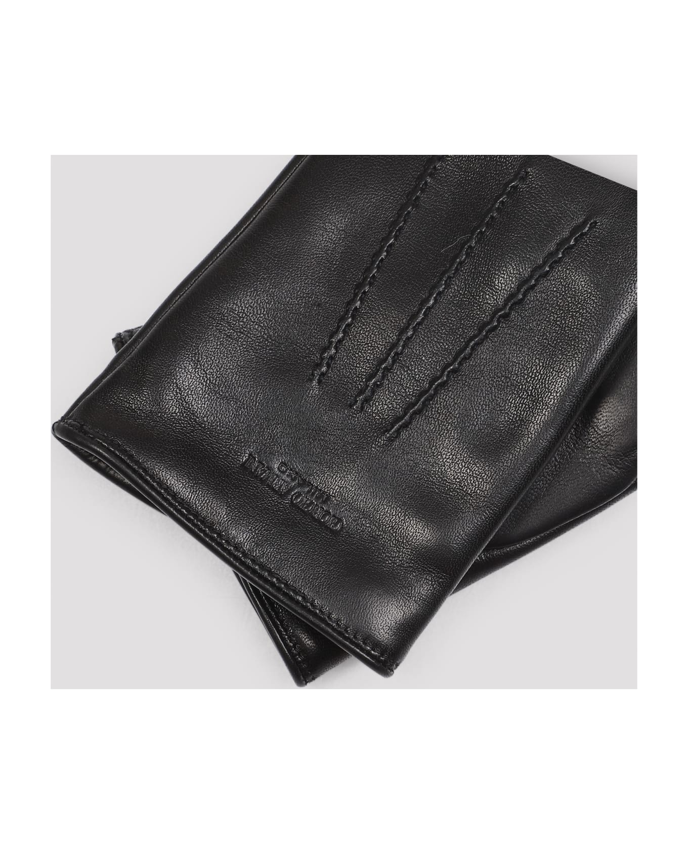 Giorgio Armani Leather Gloves - Black