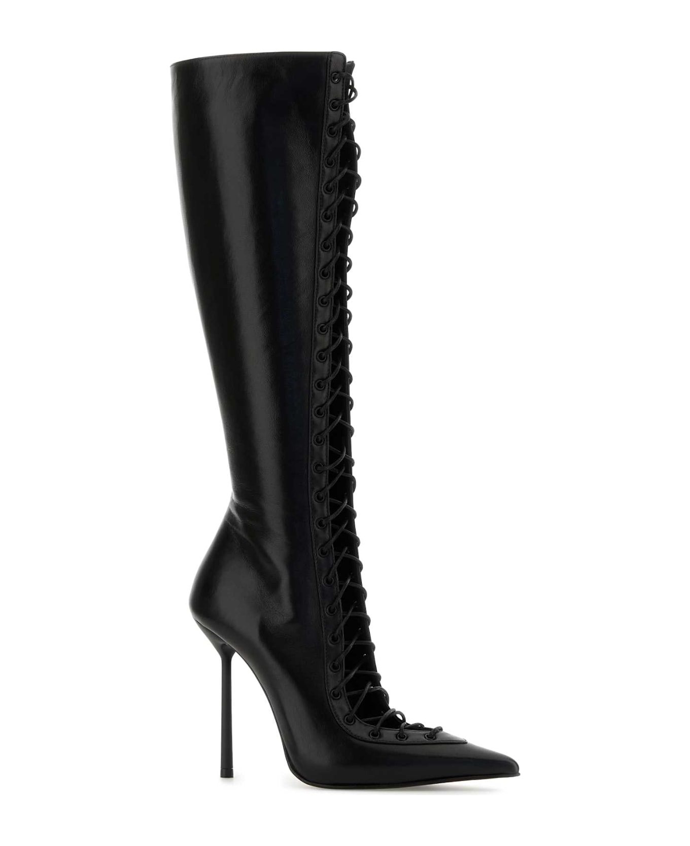 Le Silla Black Leather Colette Boots - NERONERO