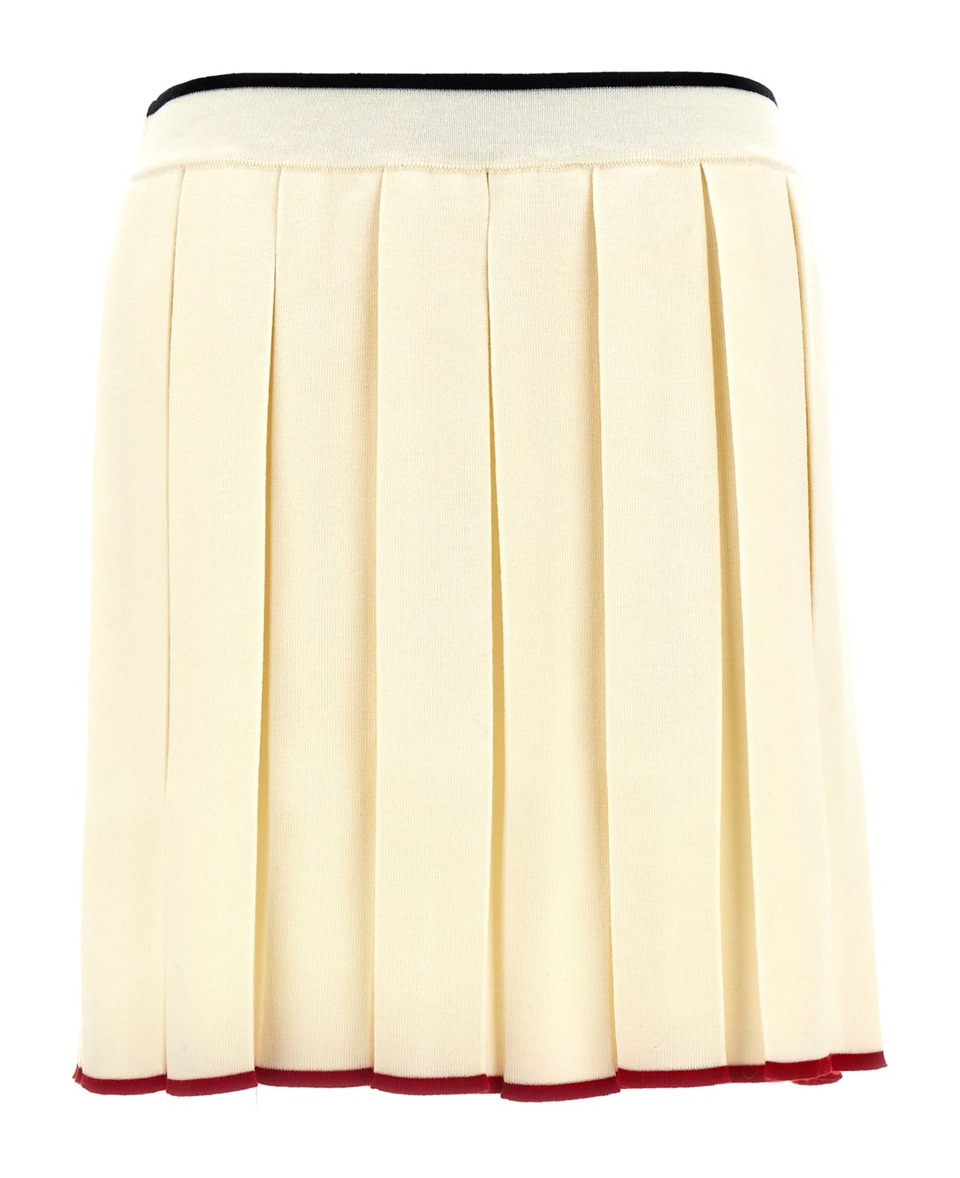 Thom Browne Knitted Pleated Skirt - White
