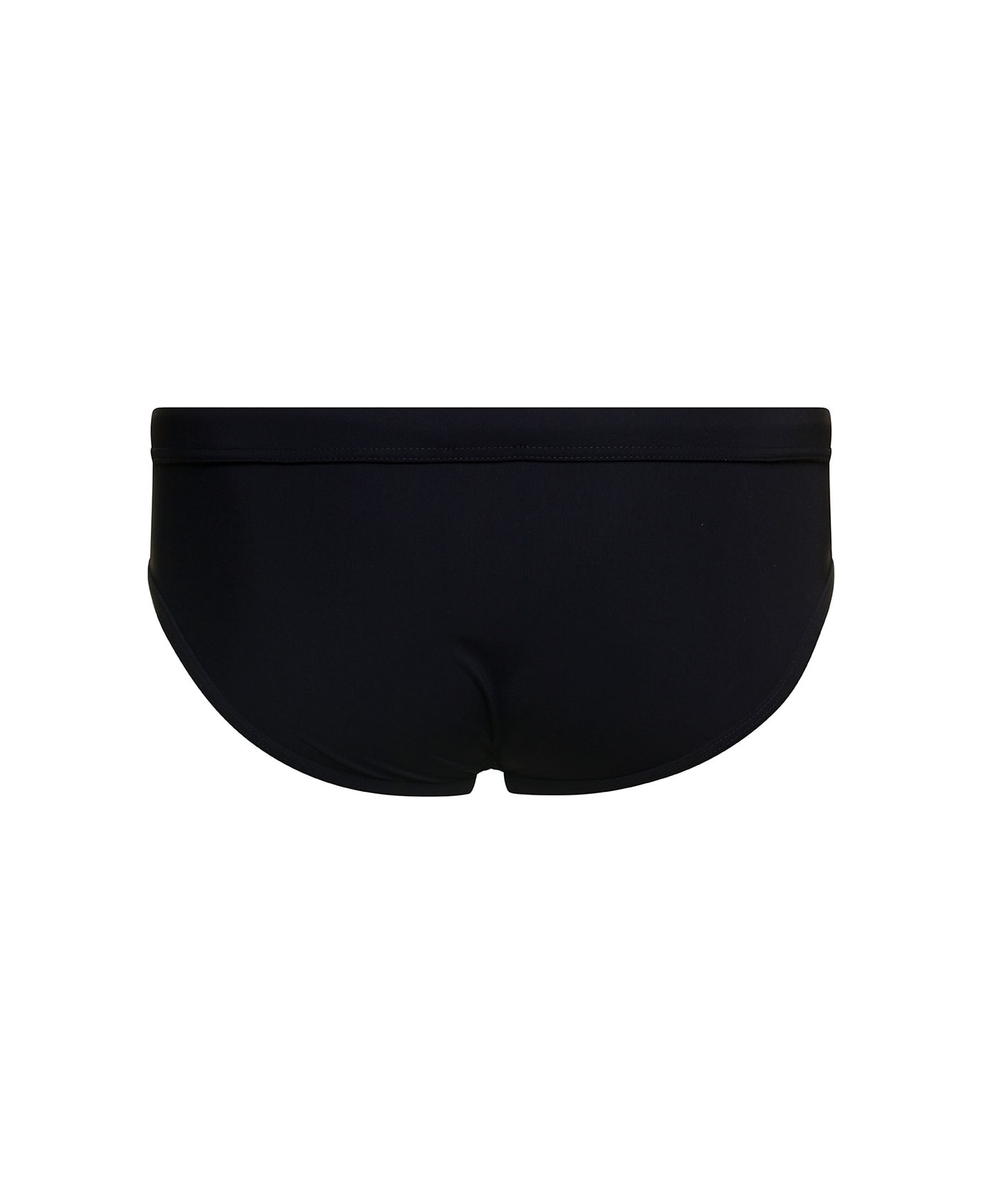 Dolce & Gabbana Swimsuit With Coulisse And Plated Logo Black In Polyamide Man - Black