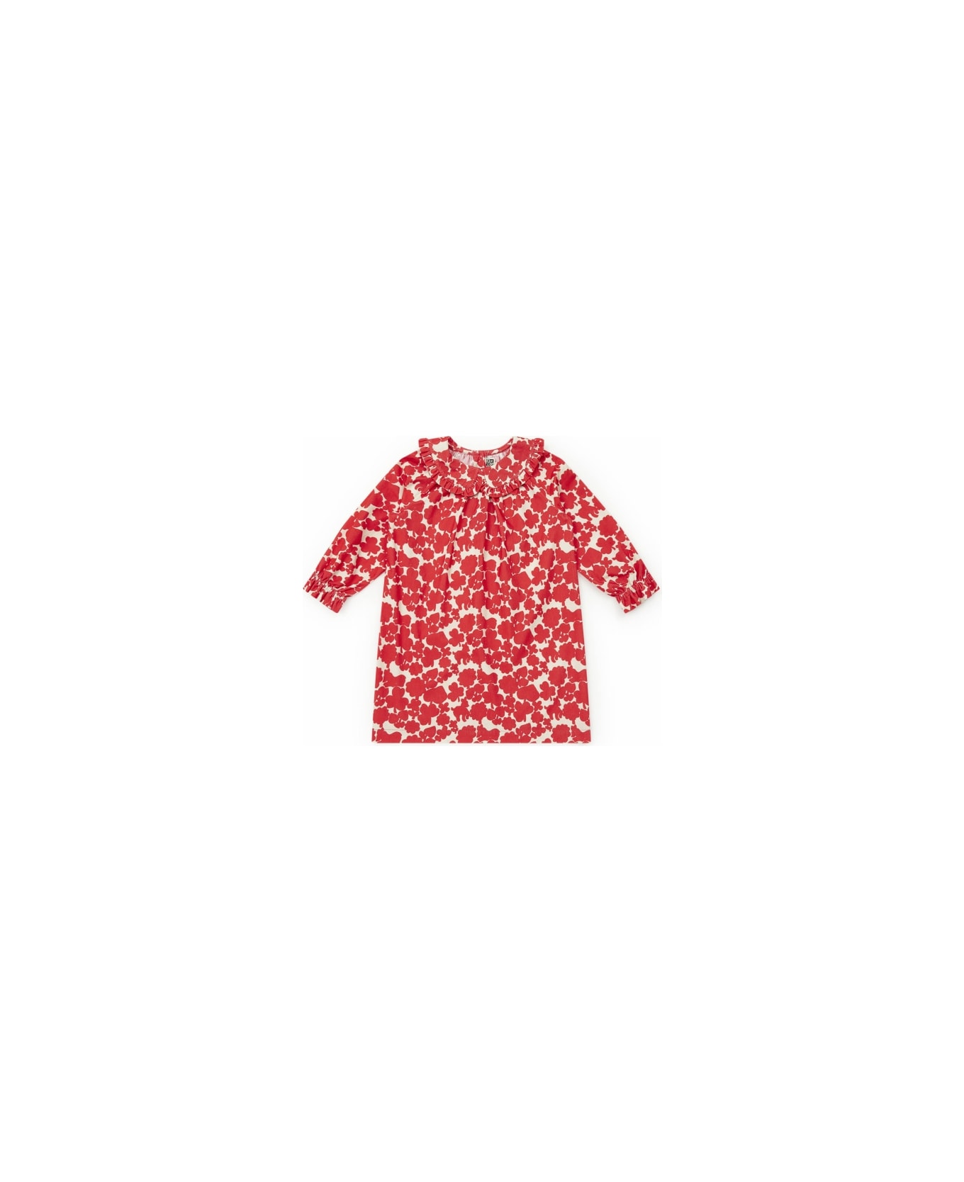 Bonton Cotton Dress With Floral Print - Red