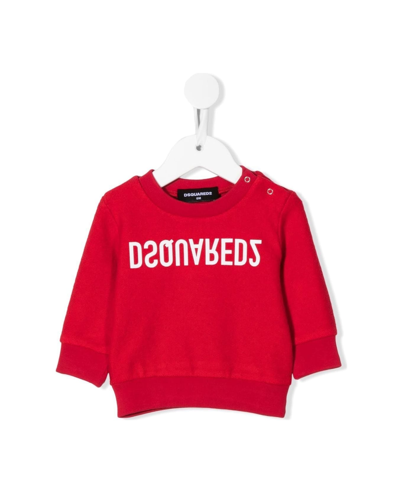 Dsquared2 Baby Red Sweatshirt With White Reflected Logo - Red