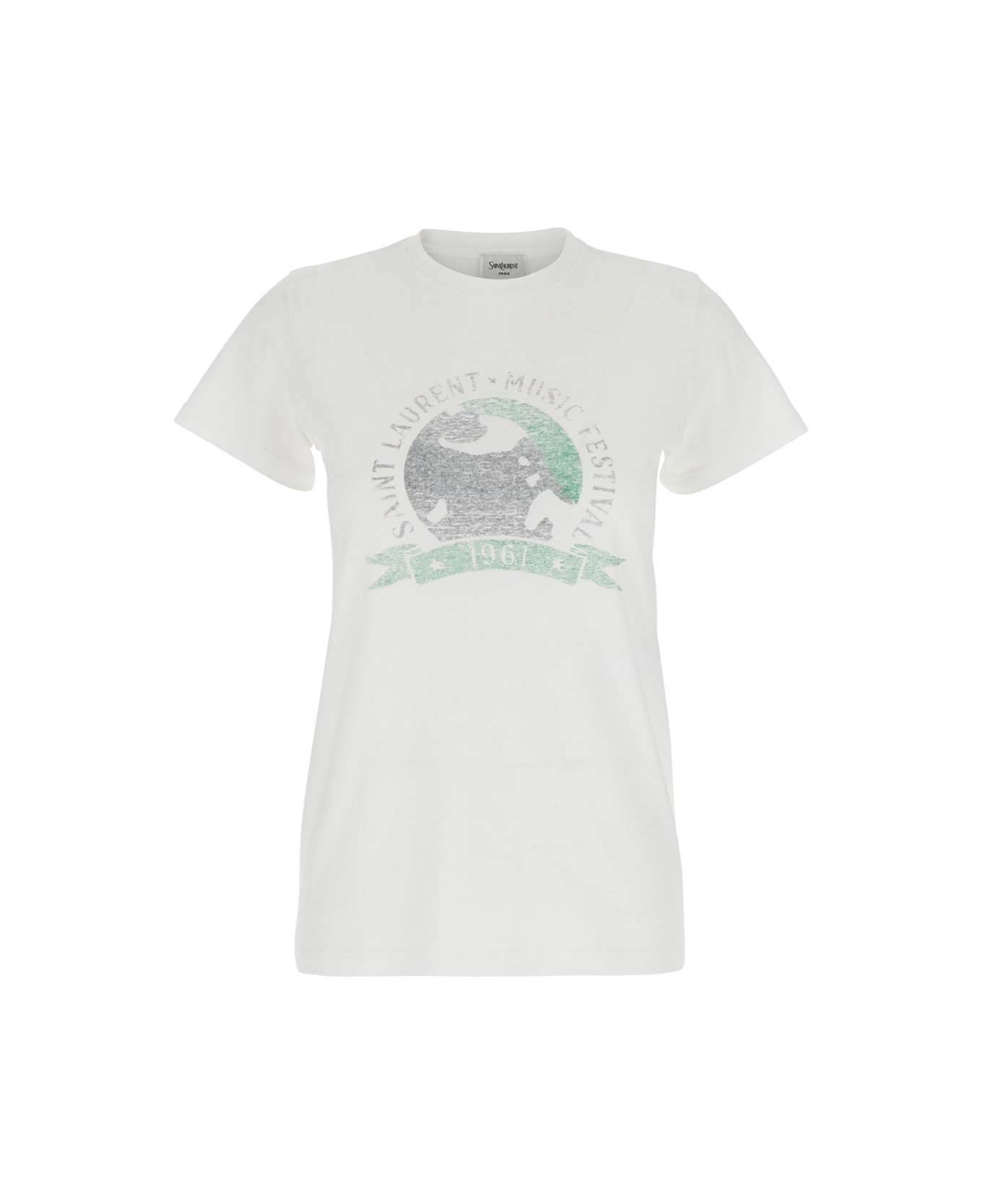 Saint Laurent T-shirt With Graphic Print - White