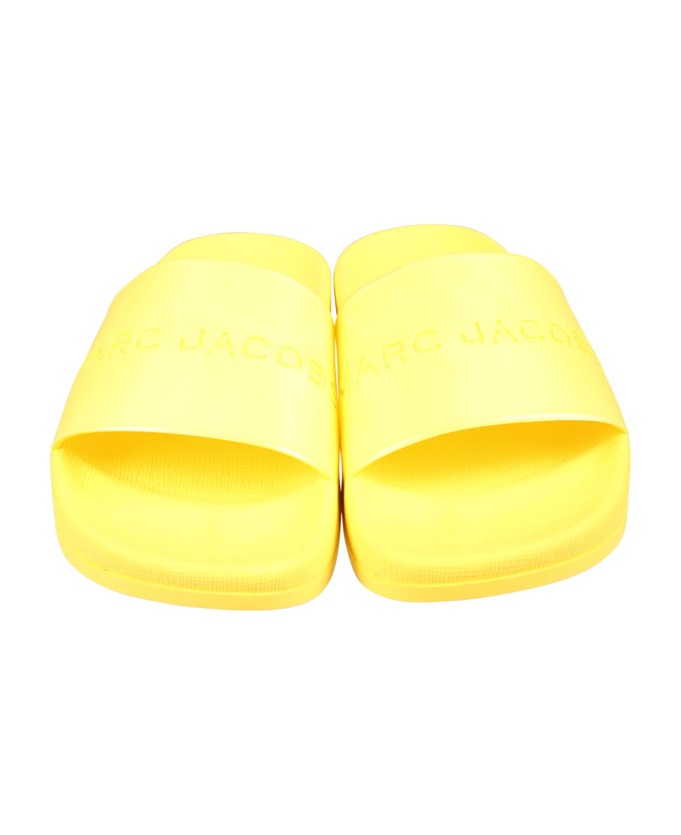 Little Marc Jacobs Yellow Slippers For Kids With Logo - Yellow
