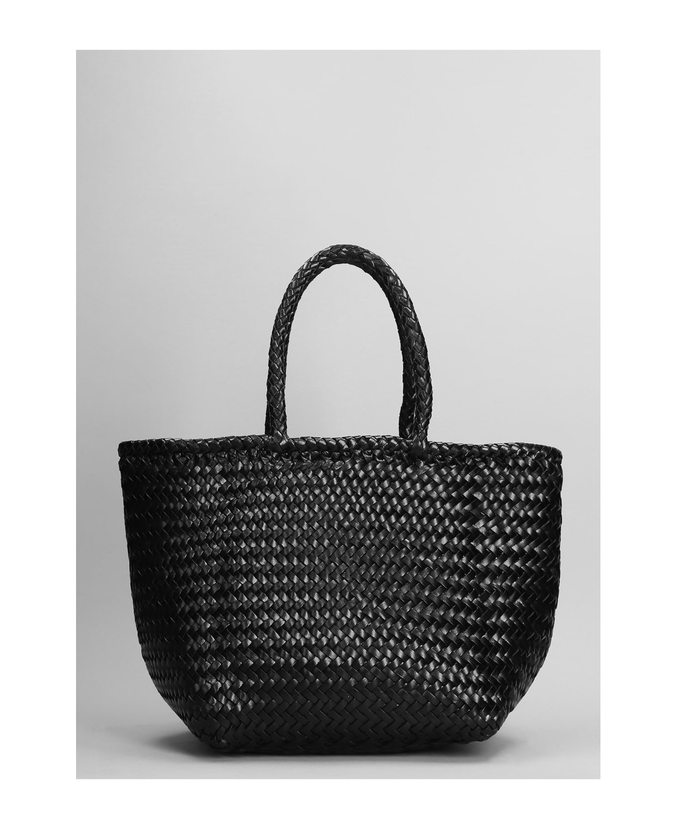 Dragon Diffusion Grace Basket Tote In Black Leather - black