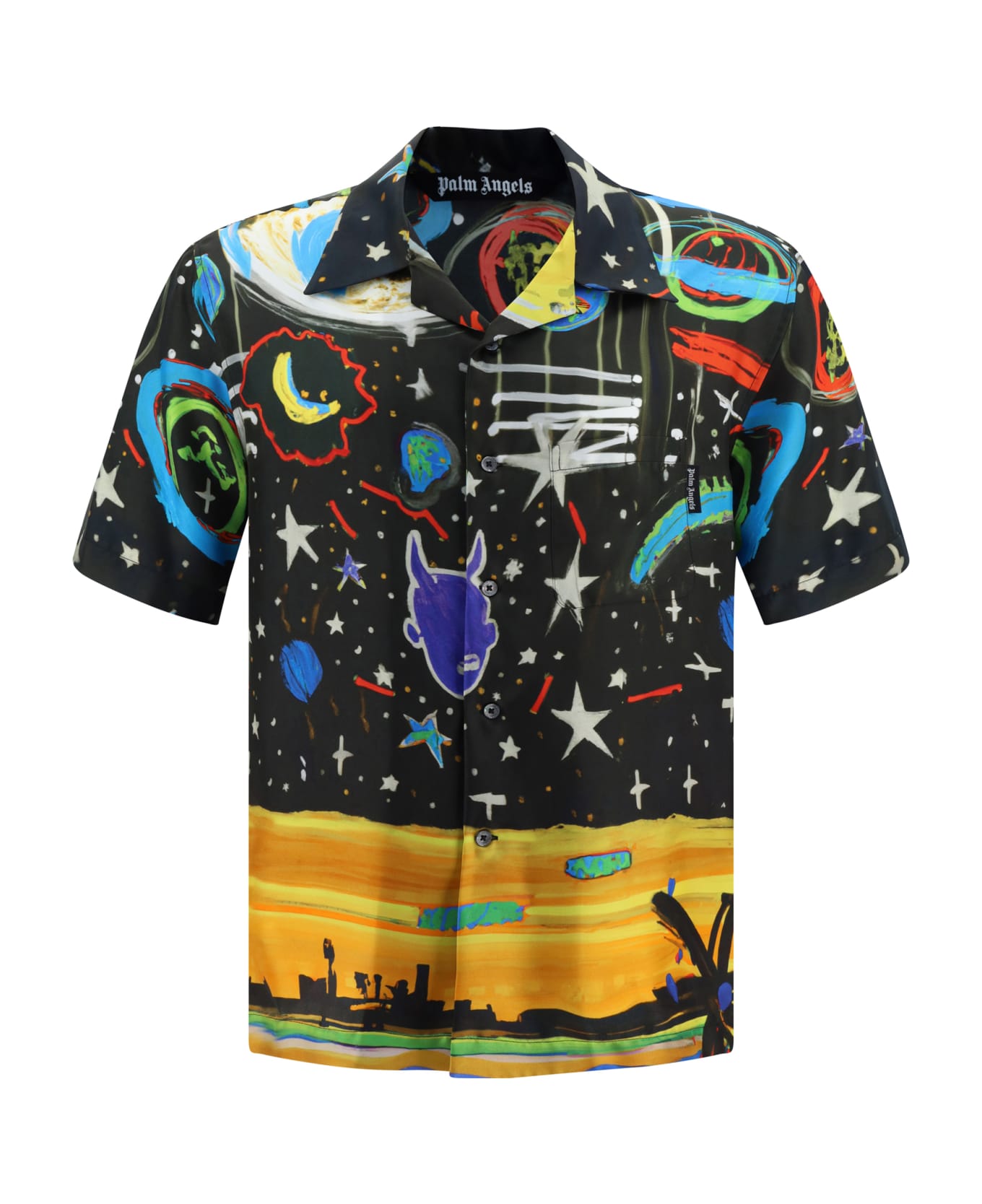 Palm Angels Starry Night Bowling Shirt - Black Mult シャツ