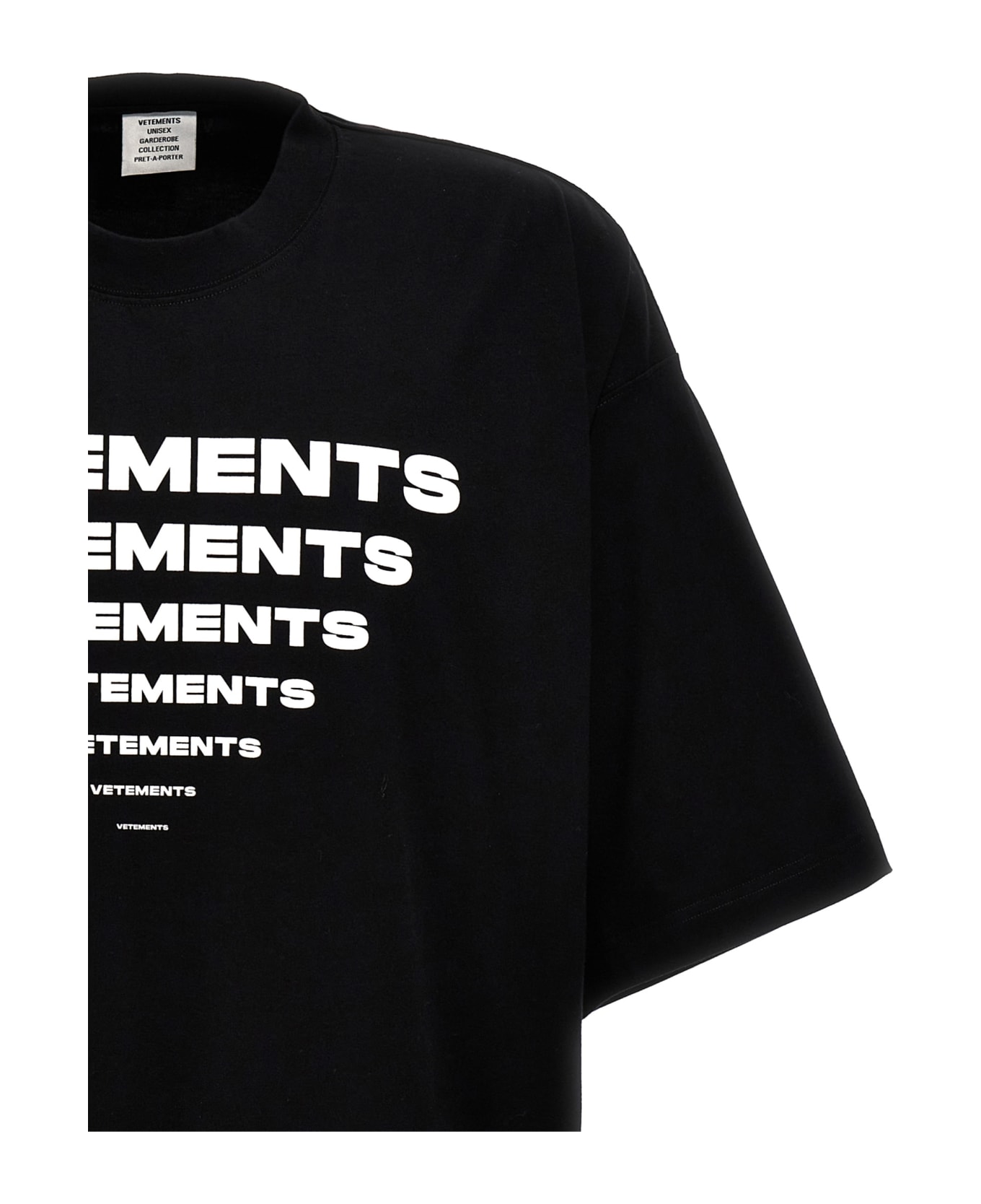 VETEMENTS 'pyramid Logo' T-shirt - White/Black