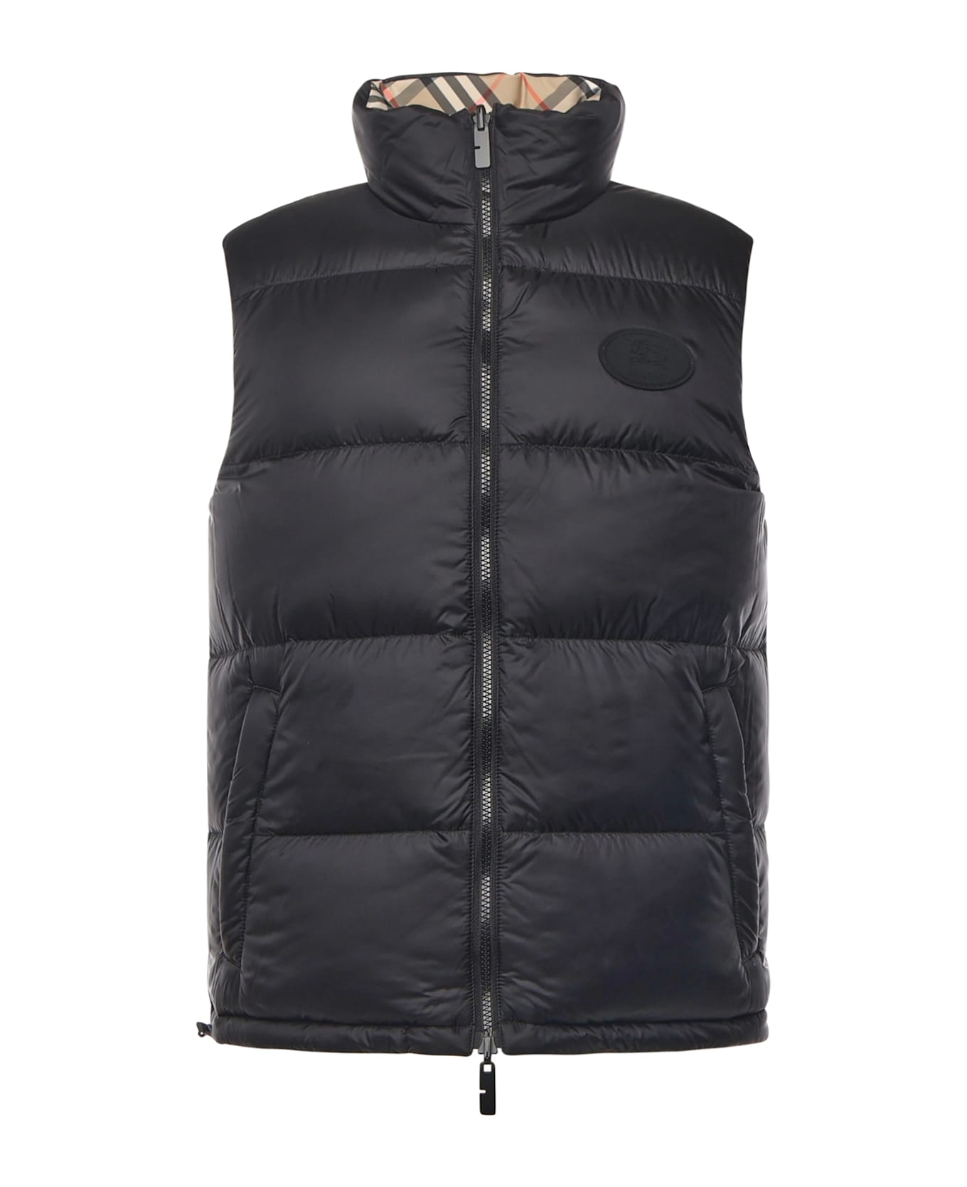 Burberry Reversible Checked Padded Vest - BEIGE/SAND