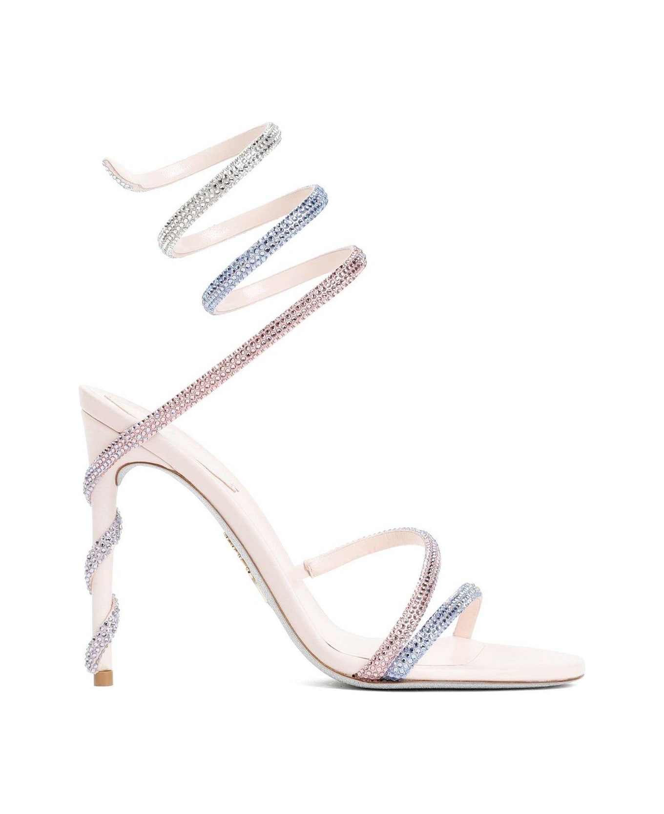 René Caovilla Margot Embellished Open Toe Sandals - Pink