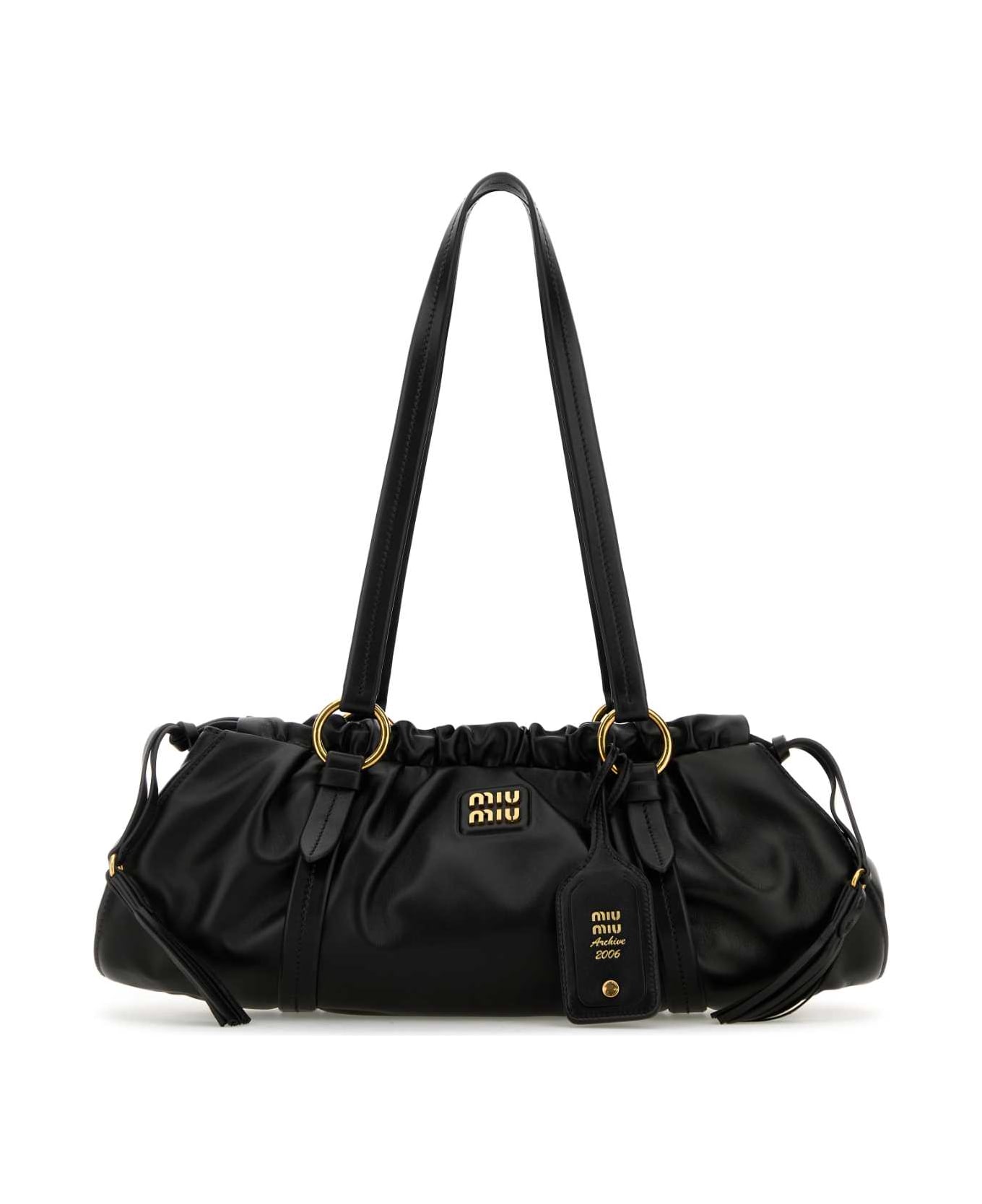 Miu Miu Black Leather Shoulder Bag - NERO