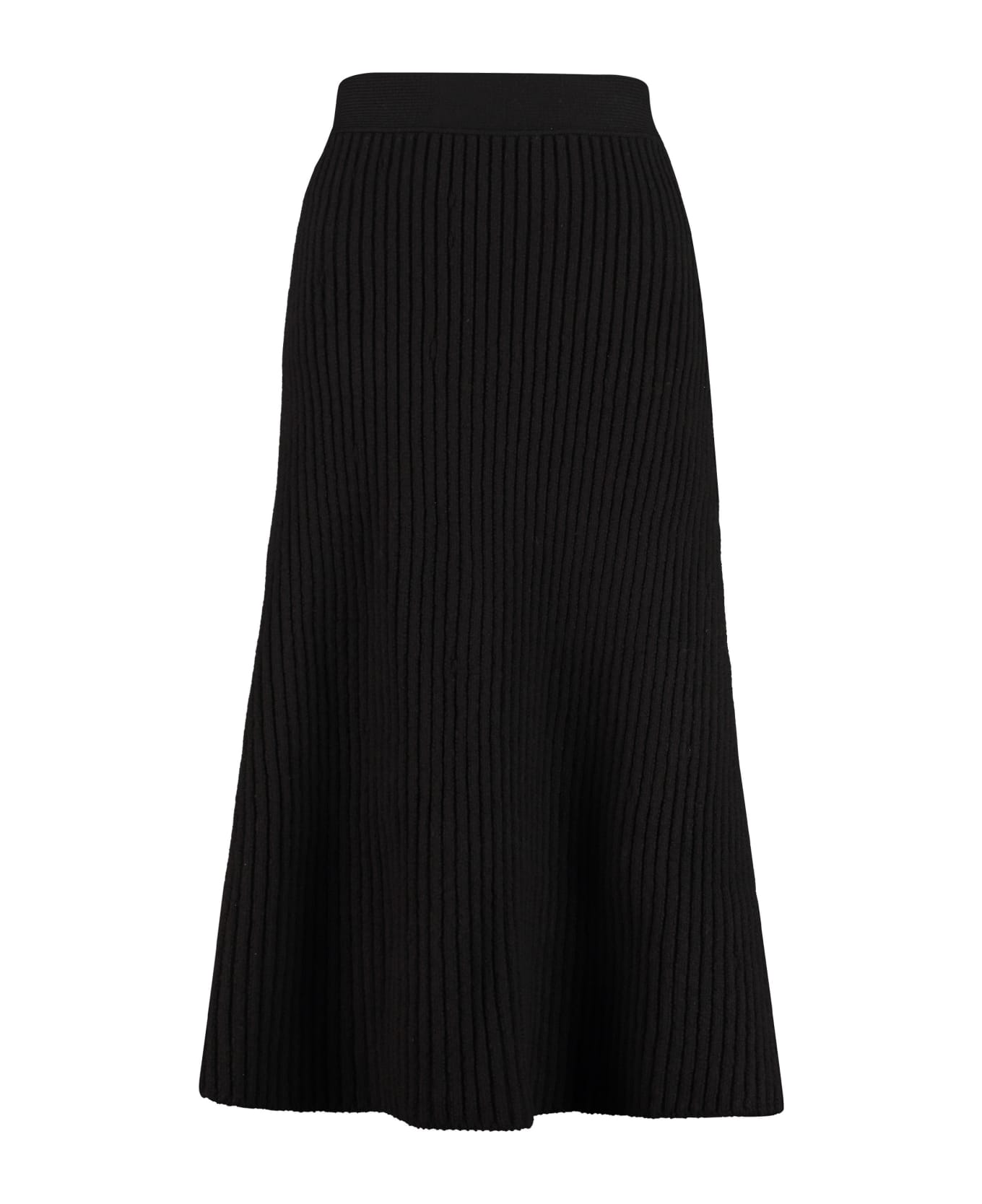 Bottega Veneta Pleated Midi Skirt - black