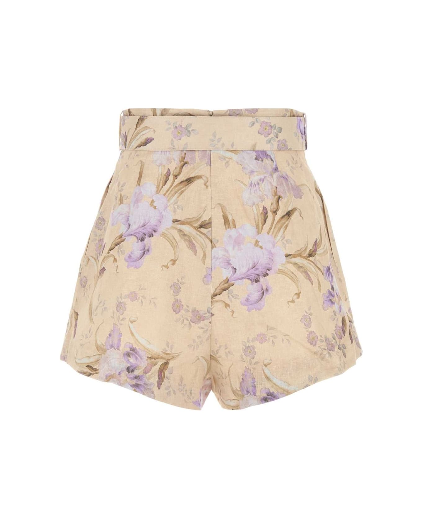 Zimmermann Eden Buckle Belt Shorts - NEUTRALS