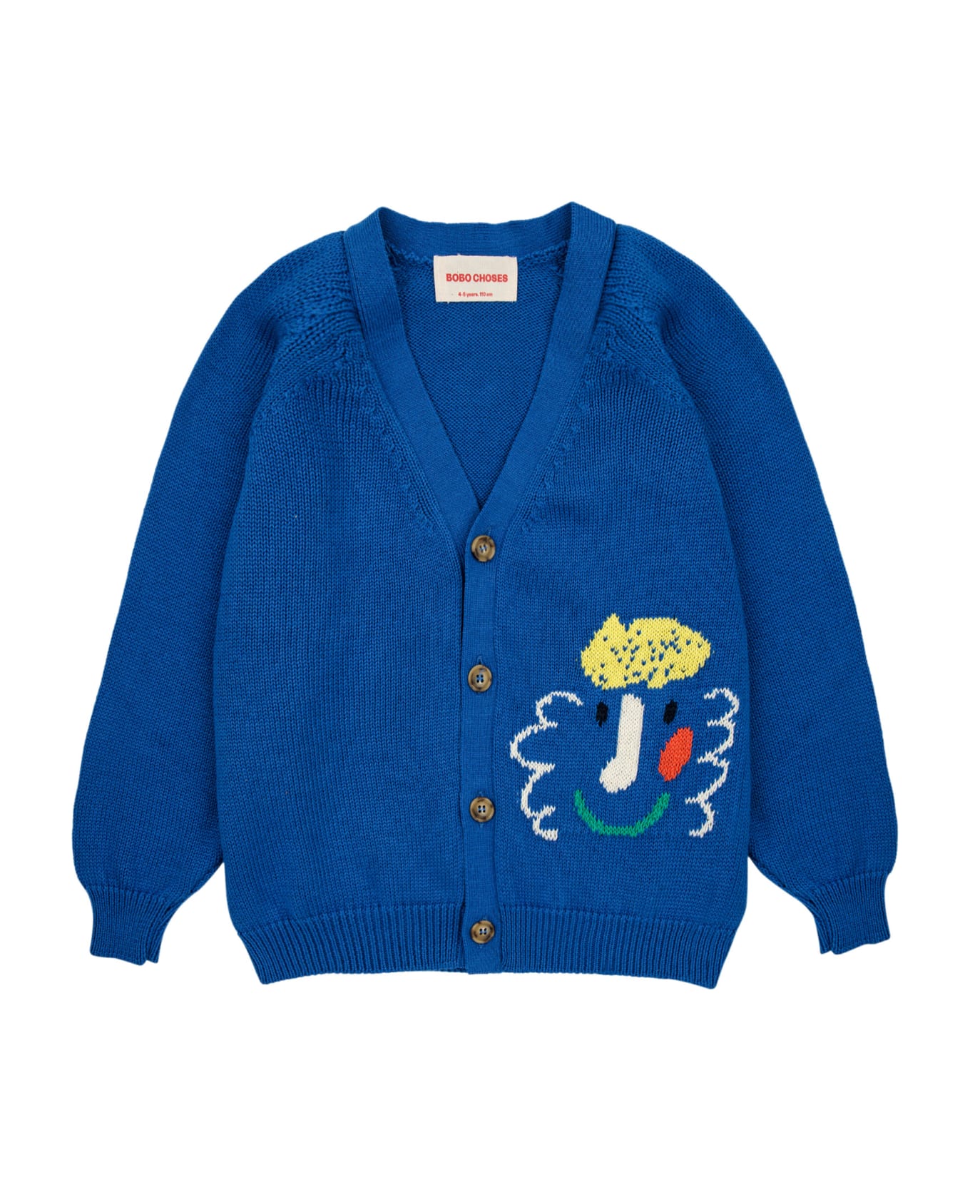 Bobo Choses Blue Cardigan For Kids With Embroidered Pattern - Blue