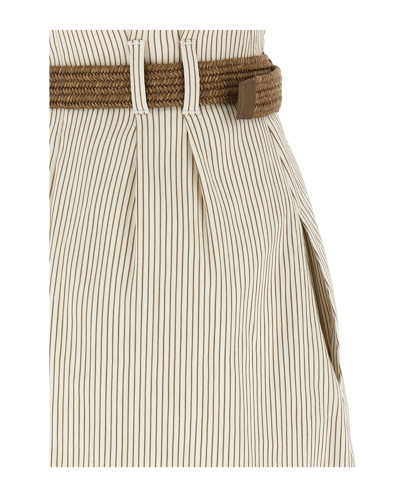 Brunello Cucinelli Precoius Shoulder Detail Dress - White