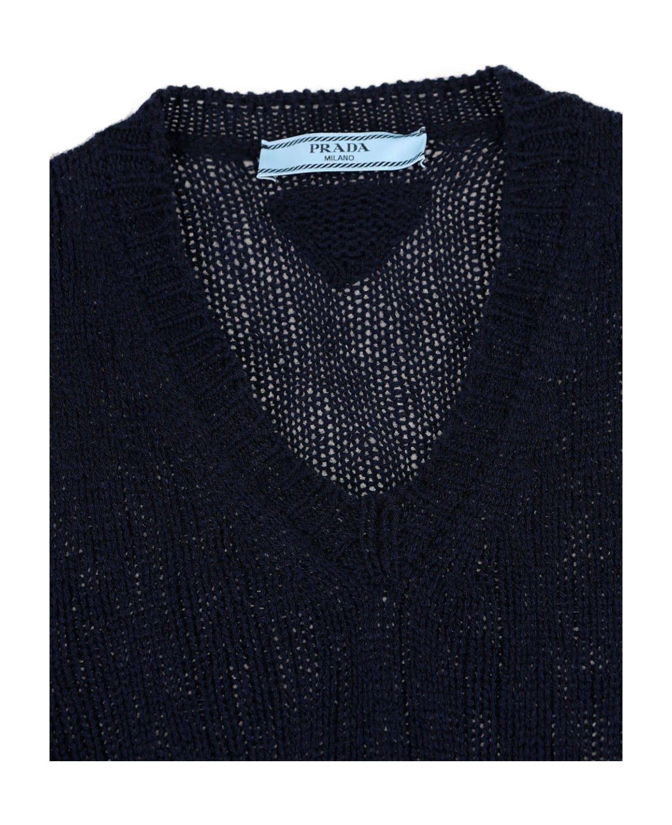 Prada V-neck Knitted Vest - Blu