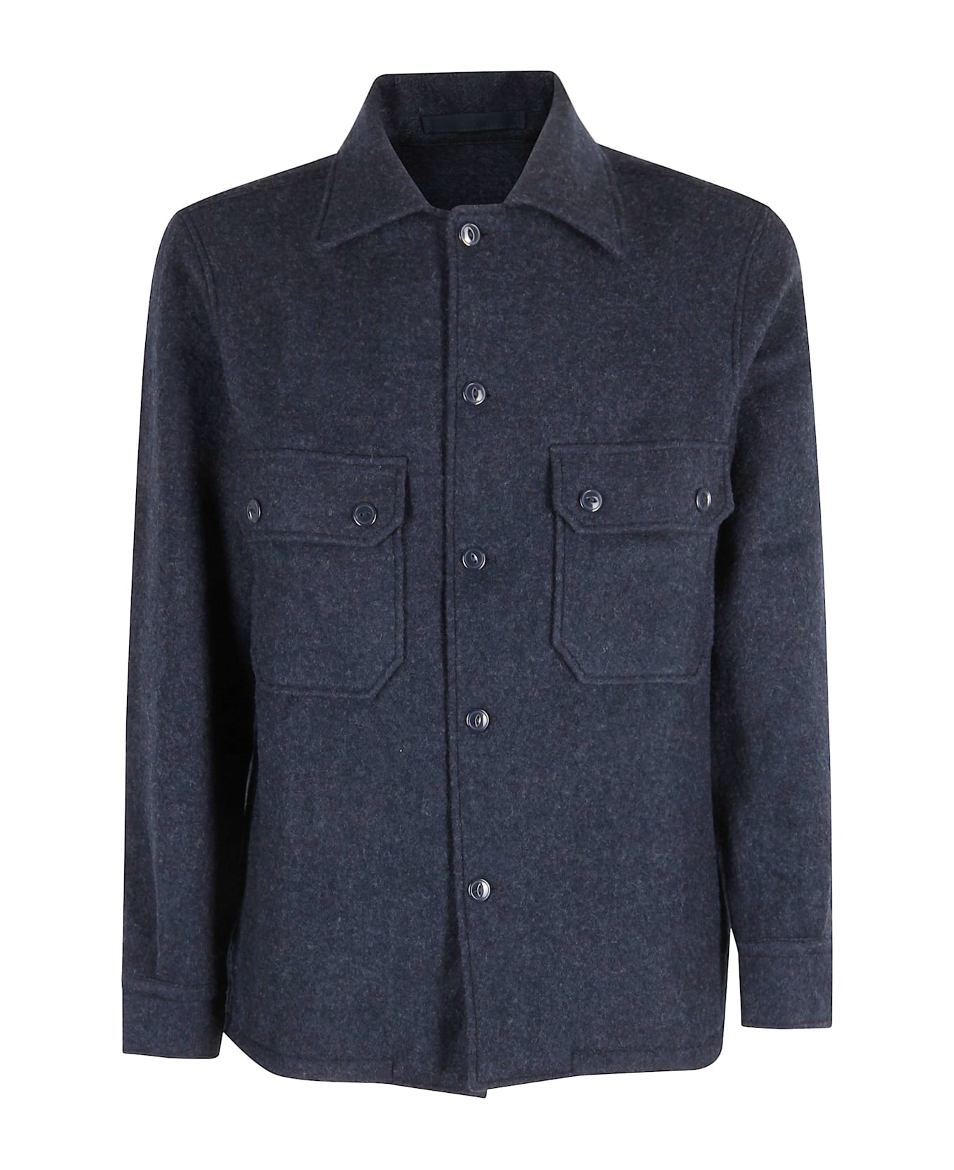 Fortela Wool Overshirt - Navy Nvy
