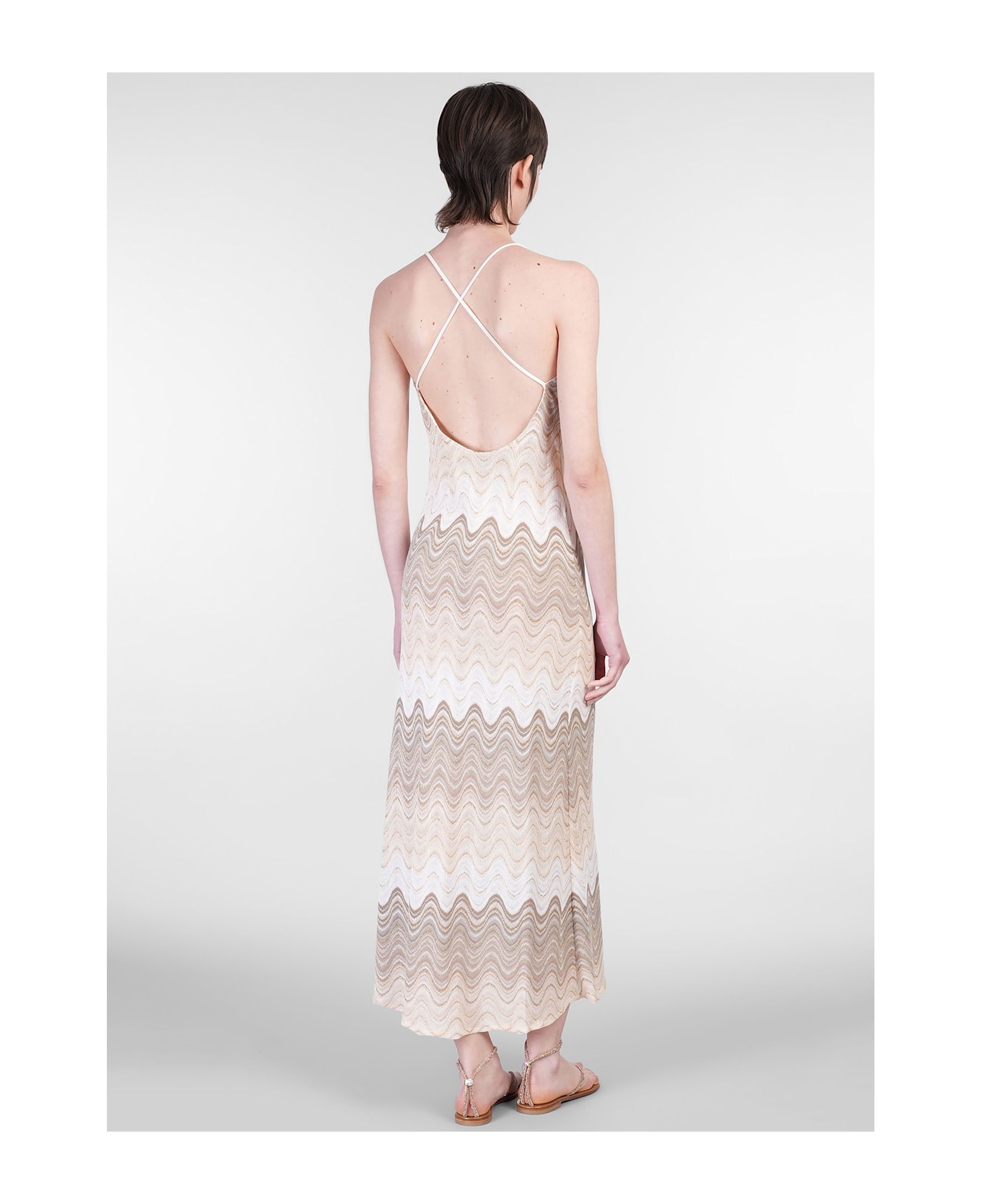 MC2 Saint Barth Eydis Long Dress In Beige Polyester - beige