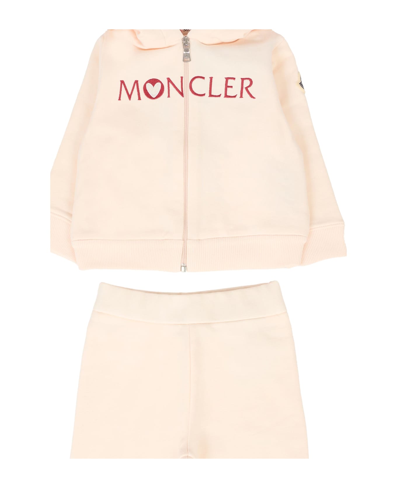 Moncler Pink Suit For Baby Girl With Logo - Pink