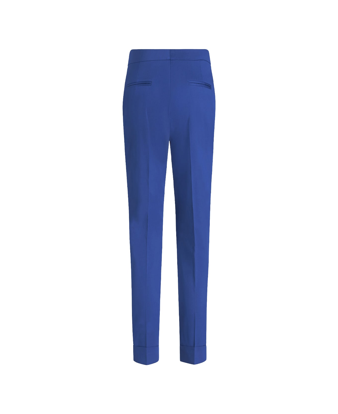 Etro Cropped Stretch Trousers In Blue - Blue ボトムス