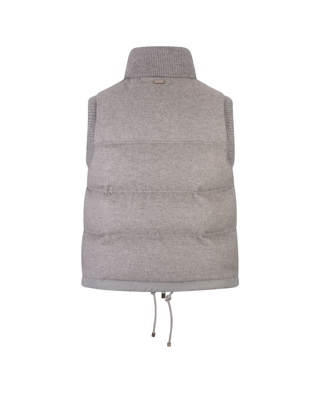 Agnona Beige Cashmere Padded Gilet - Grey