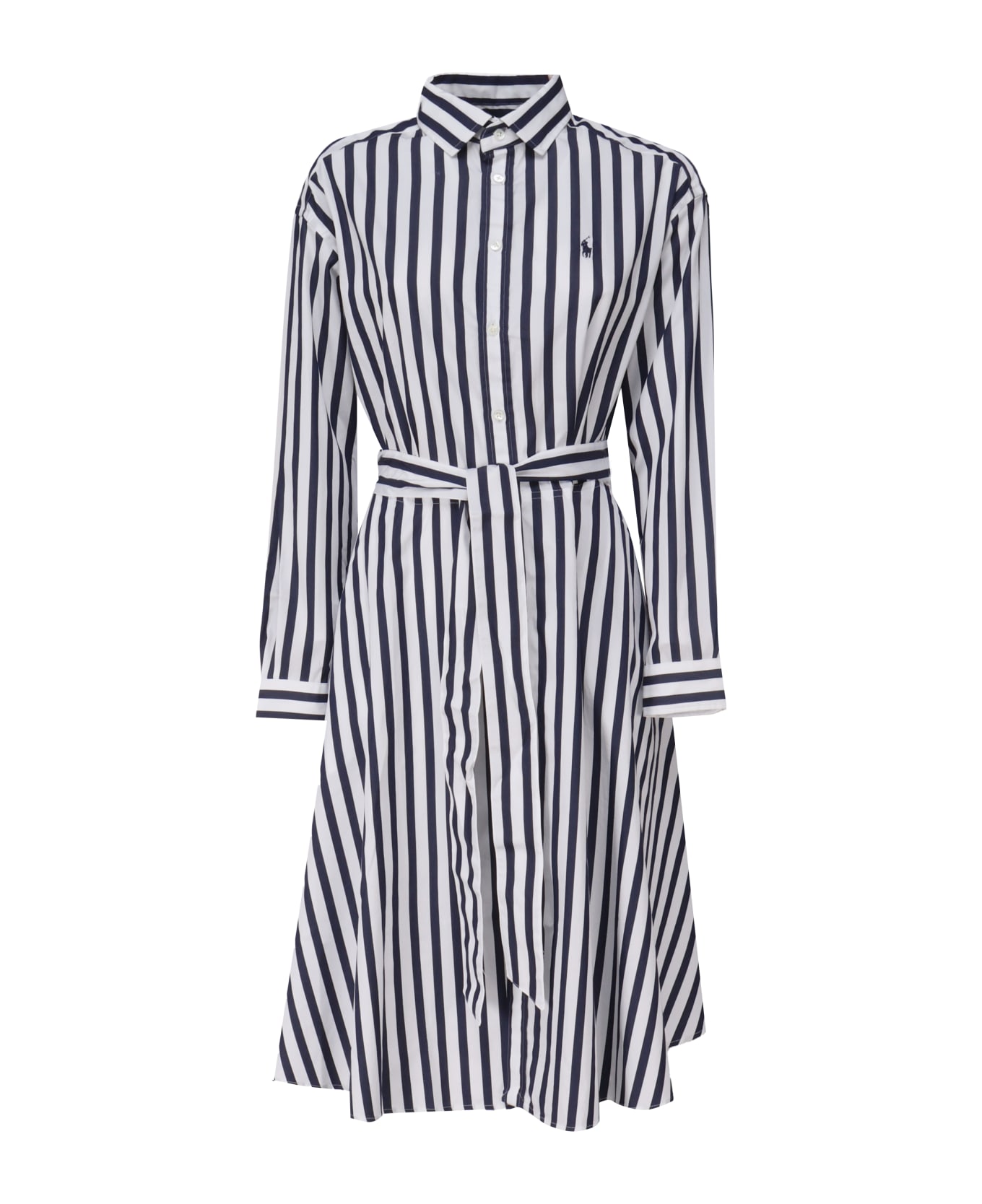 Polo Ralph Lauren Striped Shirtdress - Navy/white