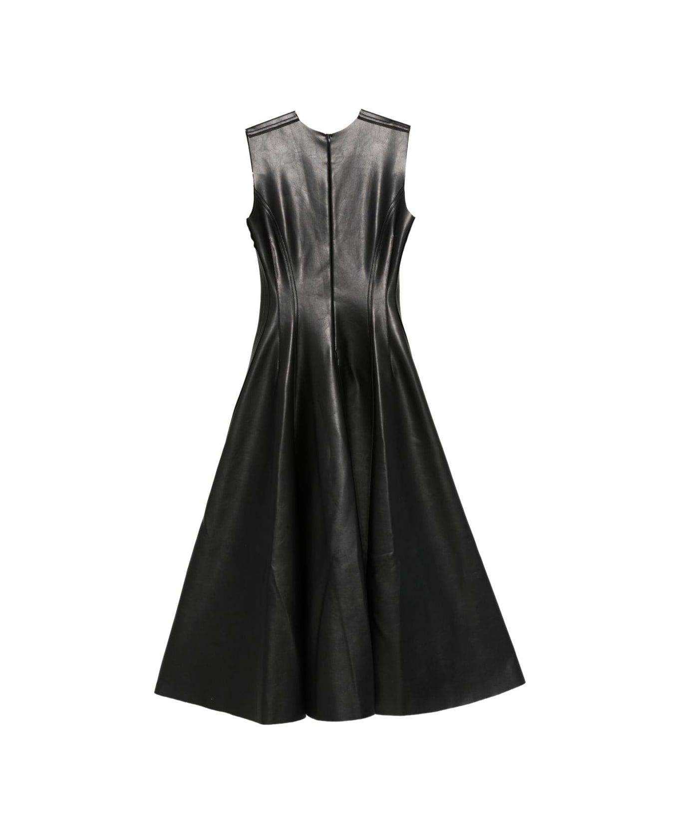 Norma Kamali Faux-leather Long Dress - Black