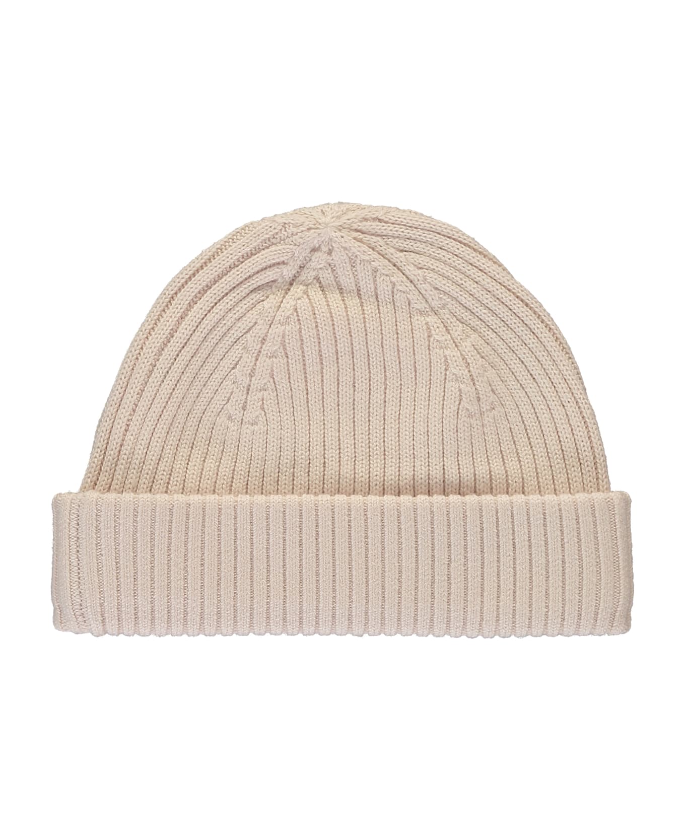 Parajumpers Elegant Turned-up Beige Knitted Hat - Beige