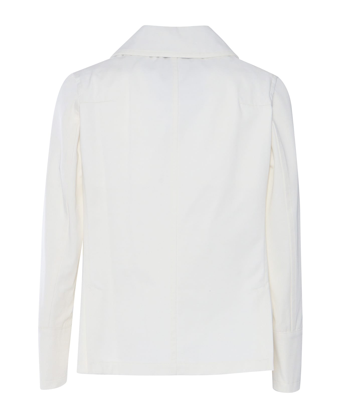 Sealup Unaone Peacoat In Cotton, Water Repellent, Linined, Brass Buttons, Embroidered Anchor On The Wrist - WHITE
