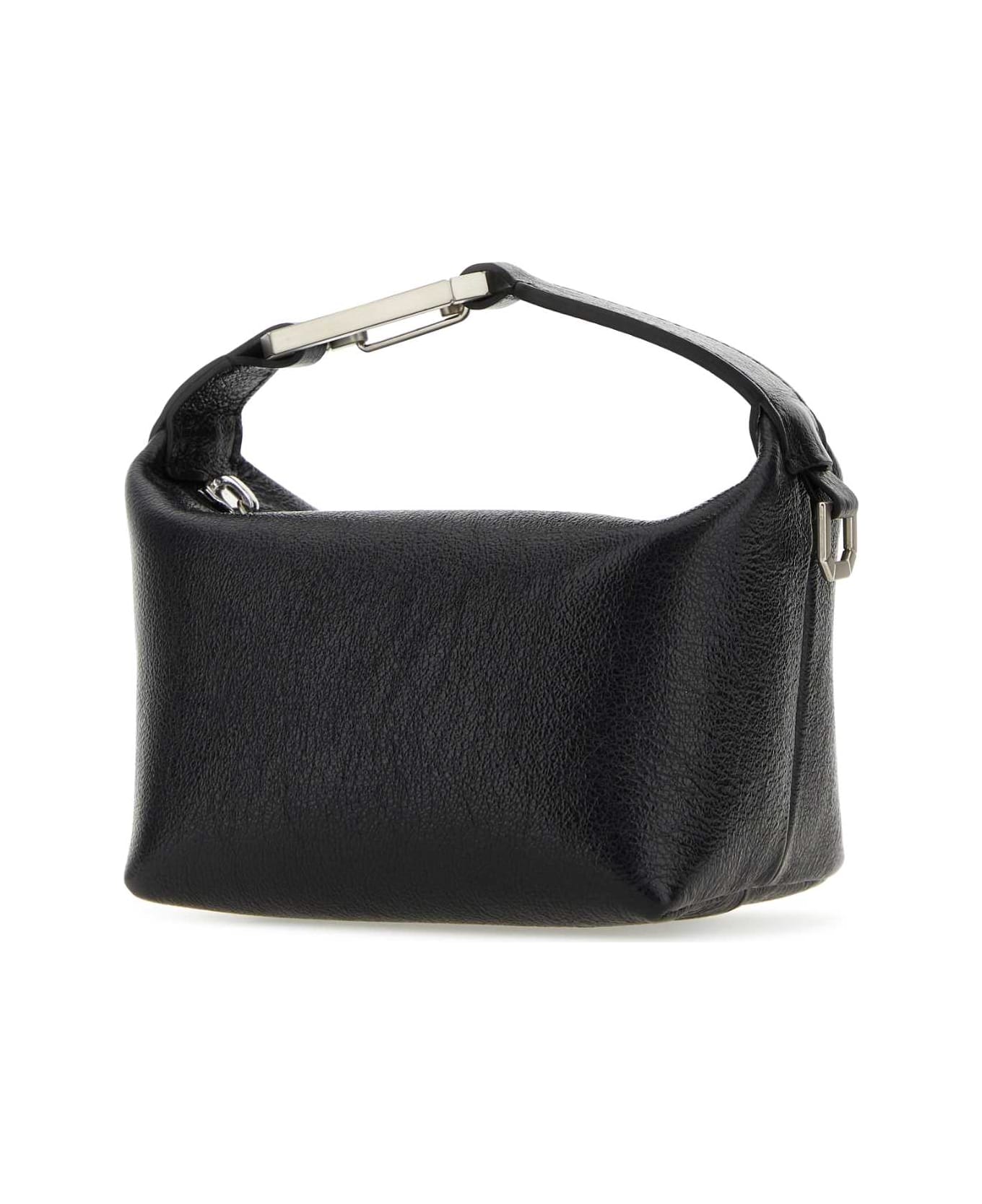 EÉRA Black Leather Moonbag Handbag - BLACK