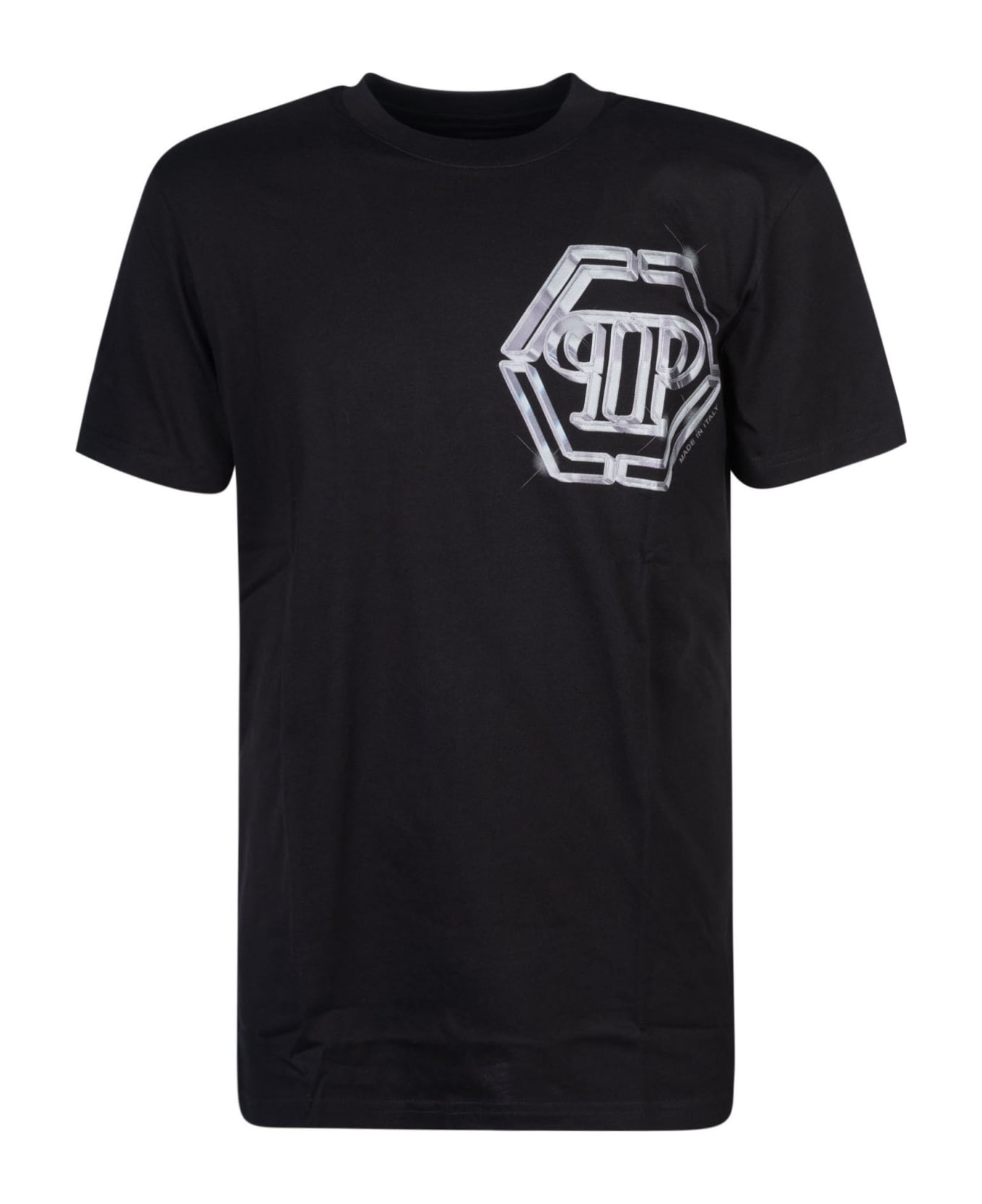 Philipp Plein Pp Glass Round Neck T-shirt - Black