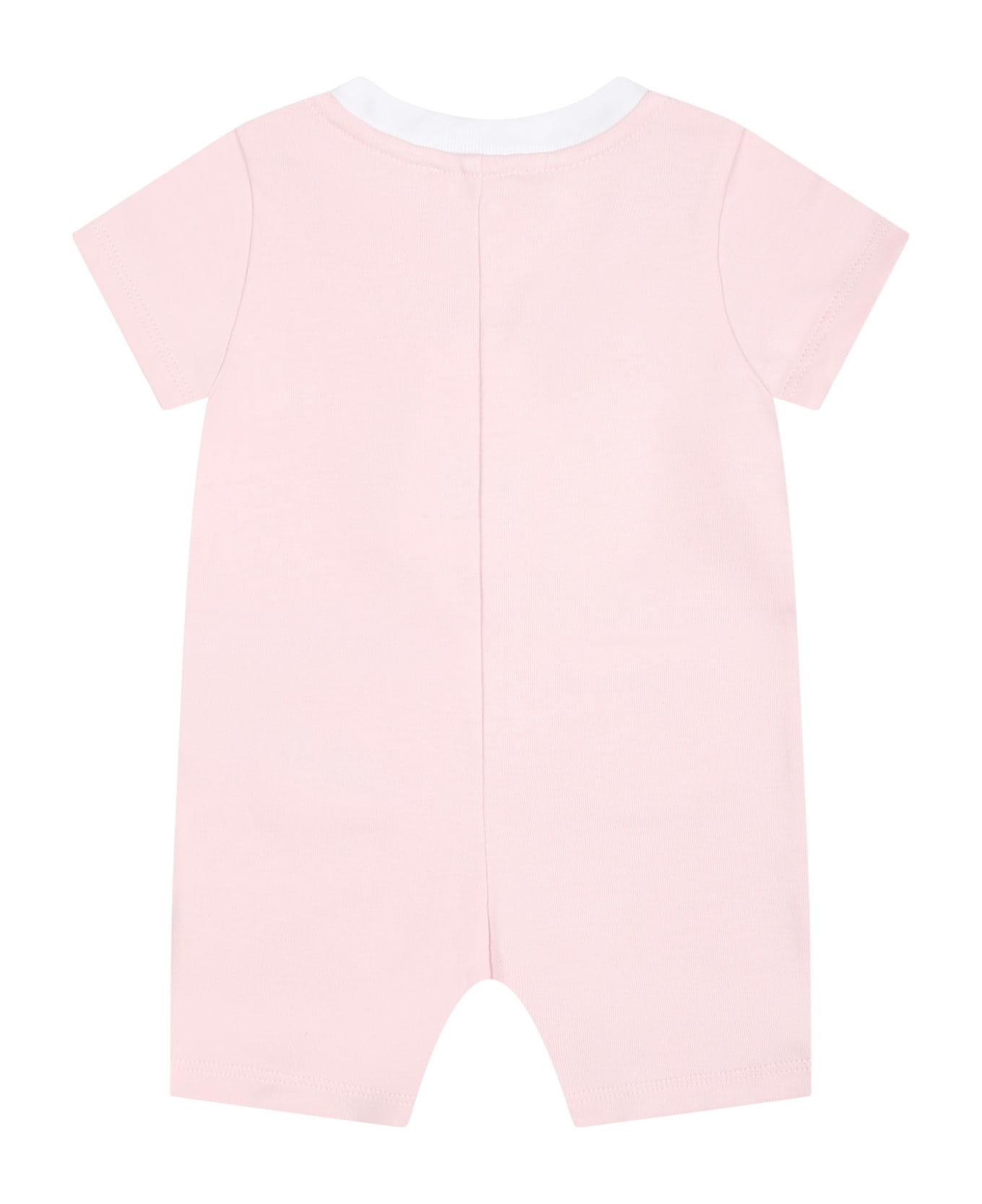 Givenchy Pink Romper For Baby Girl With Logo - Pink