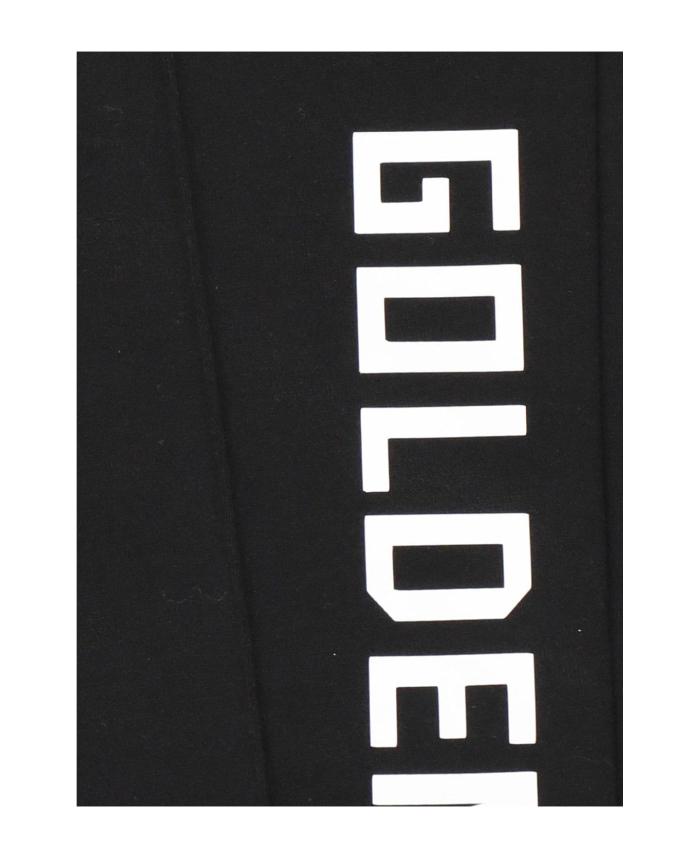 Golden Goose Logo Printed Straight Leg Trousers - Black/white ボトムス
