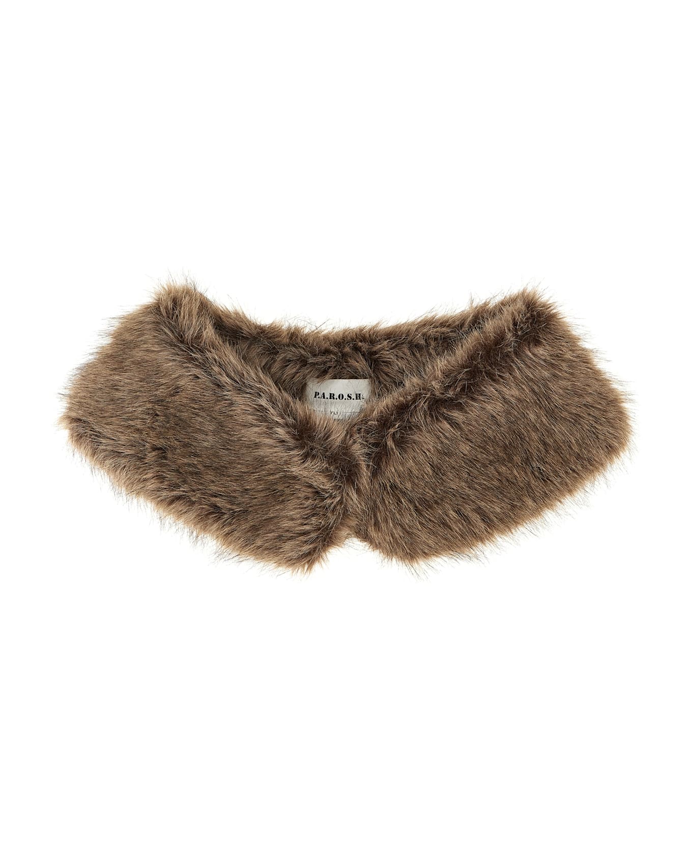 Parosh Faux Fur Collar - Brown