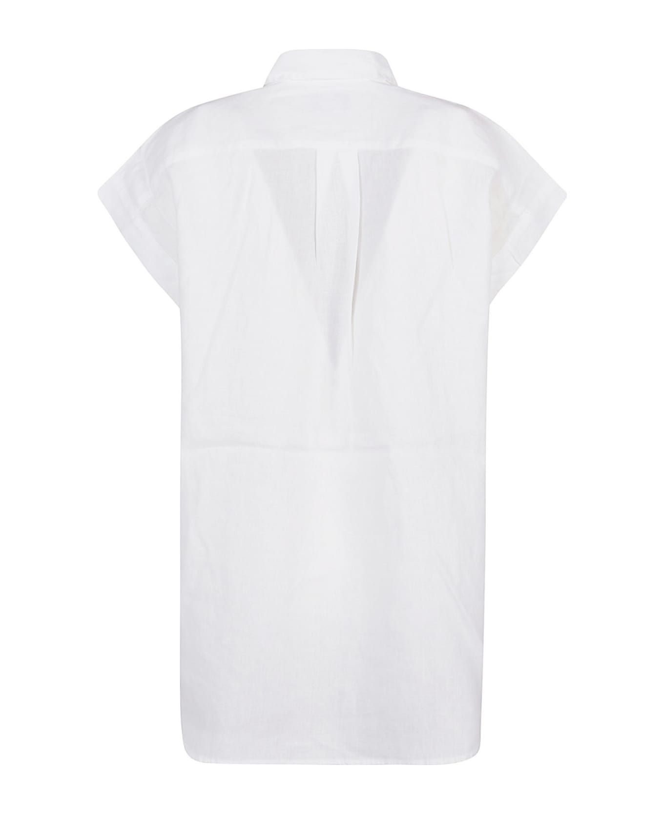 Ralph Lauren Short Sleeve Button Front Shirt - WHITE シャツ