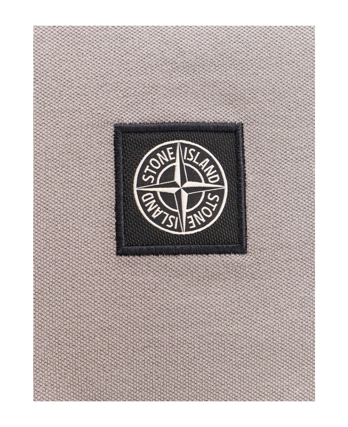 Stone Island Logo Patch Polo Shirt - Grey