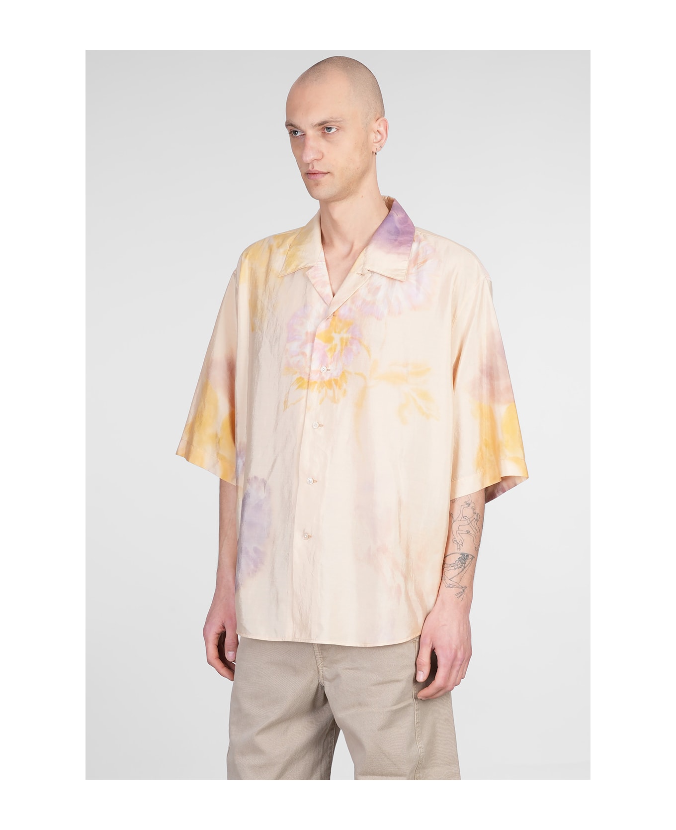 Lemaire Shirt In Yellow Silk - yellow