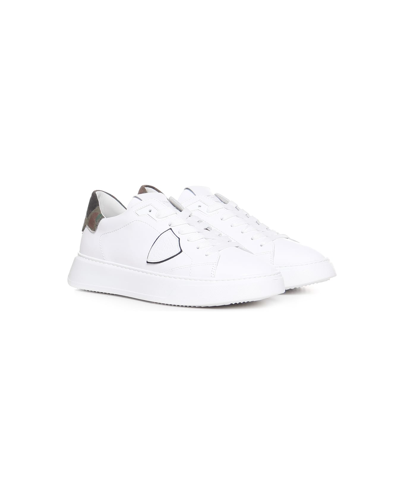 Philippe Model Temple Veau Sneakers - WHITE-CAMOU