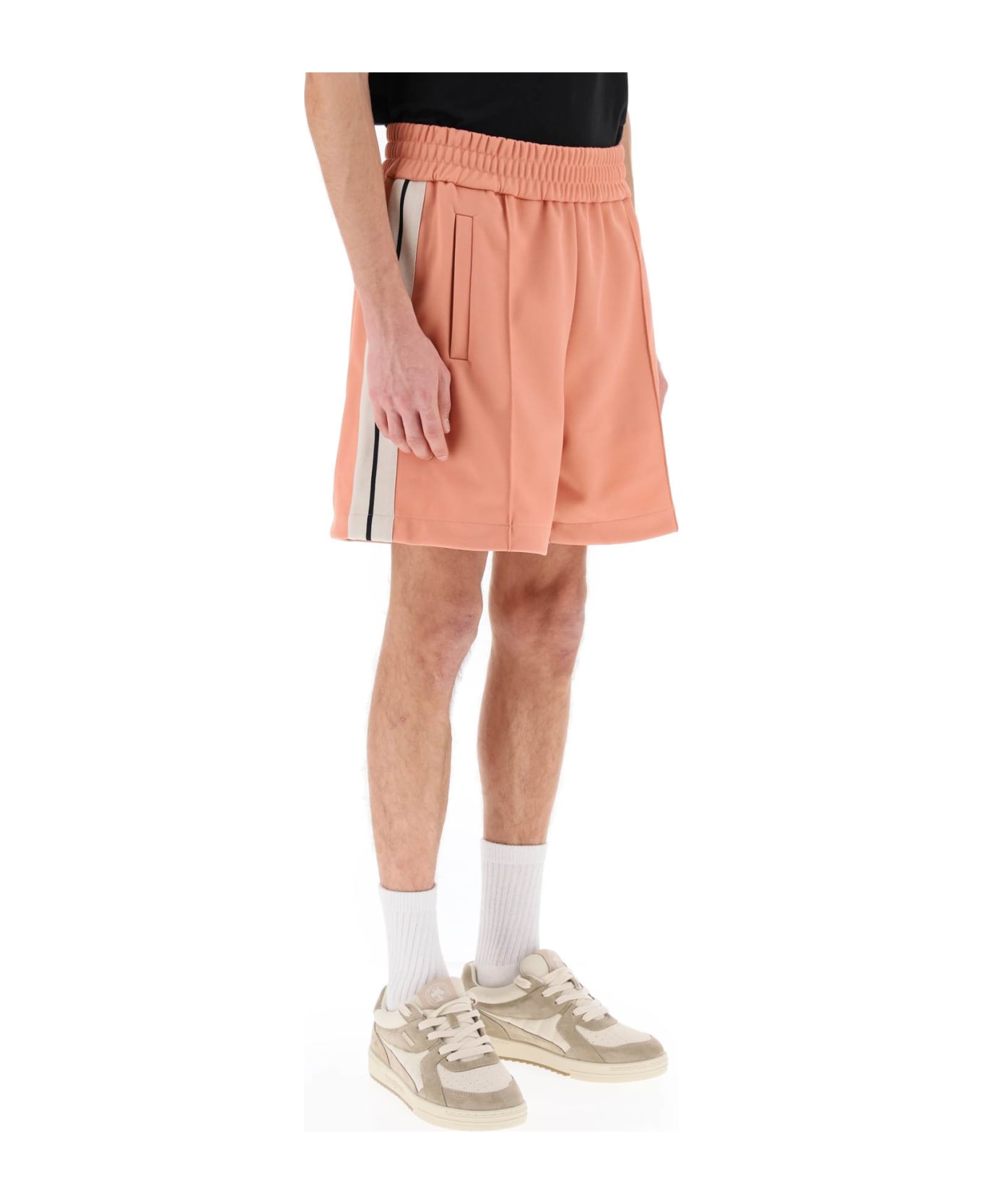 Palm Angels Sweatshorts With Side Bands - PINK BLACK (Pink) ショートパンツ
