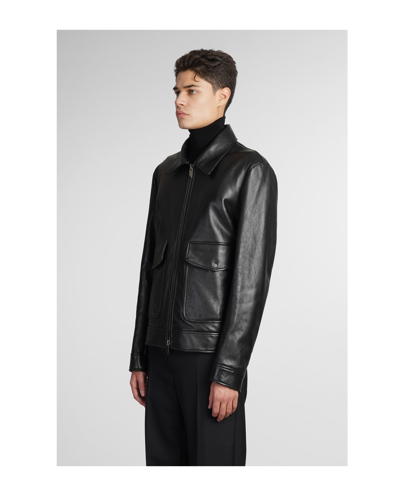 Salvatore Santoro Leather Jacket In Black Leather - black