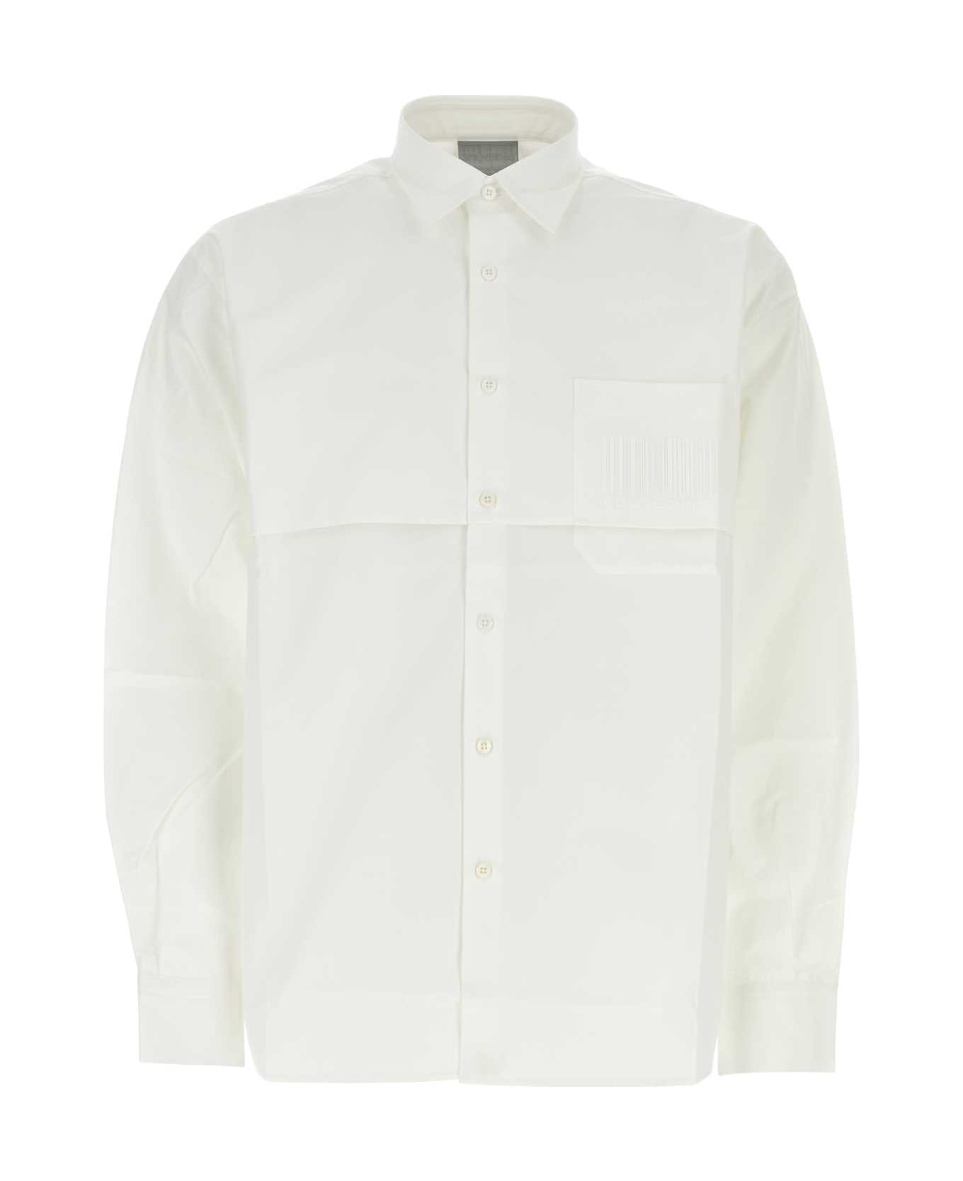 VTMNTS White Cotton Oversize Shirt - WHITE シャツ