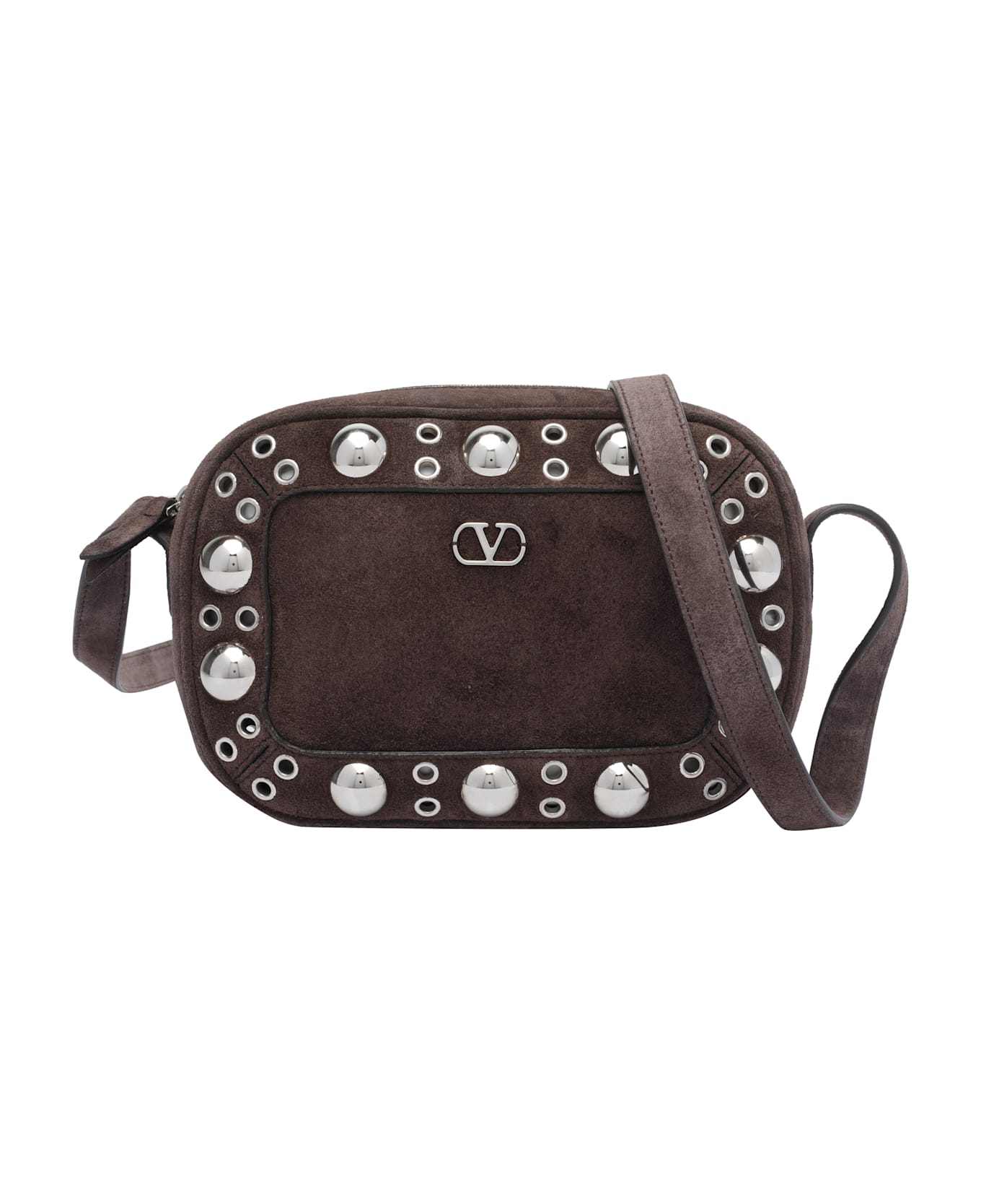 Valentino Garavani Suede Nellcote Crossbody Bag - Brown