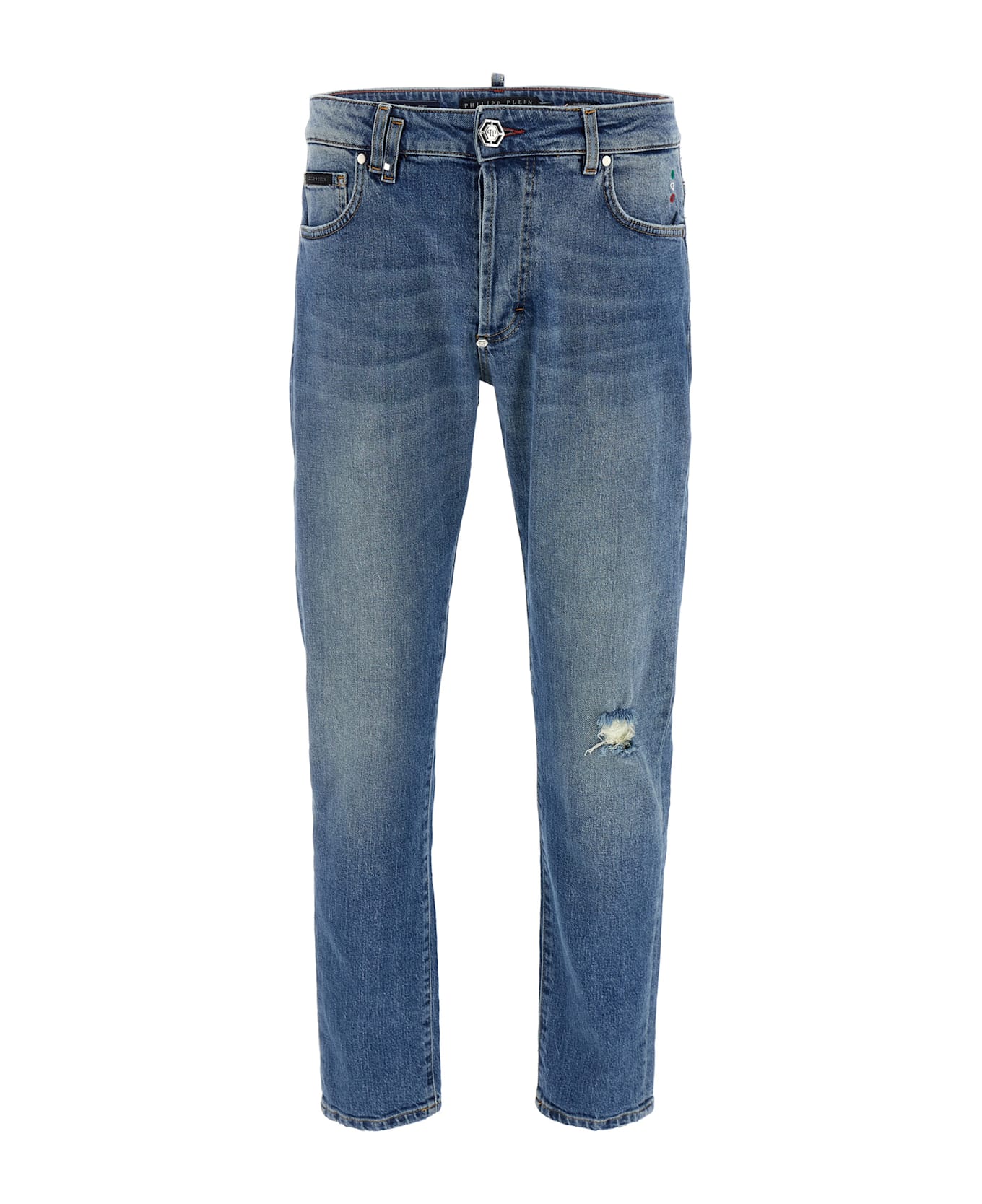 Philipp Plein Used Jeans - Blue