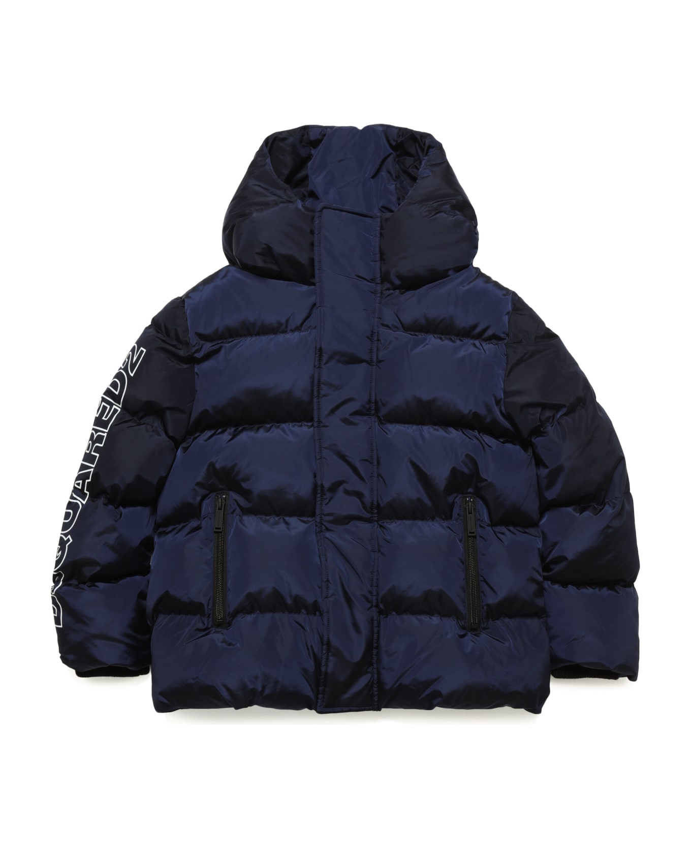 Dsquared2 Glossy Hooded Padded Jacket - Blu