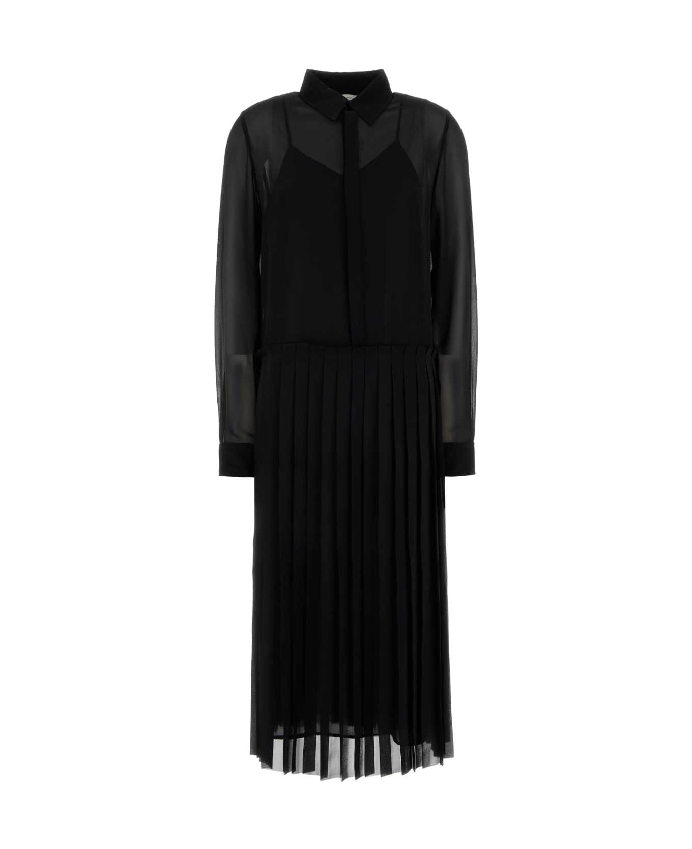 Ami Alexandre Mattiussi Black Polyester Shirt Dress - BLACK