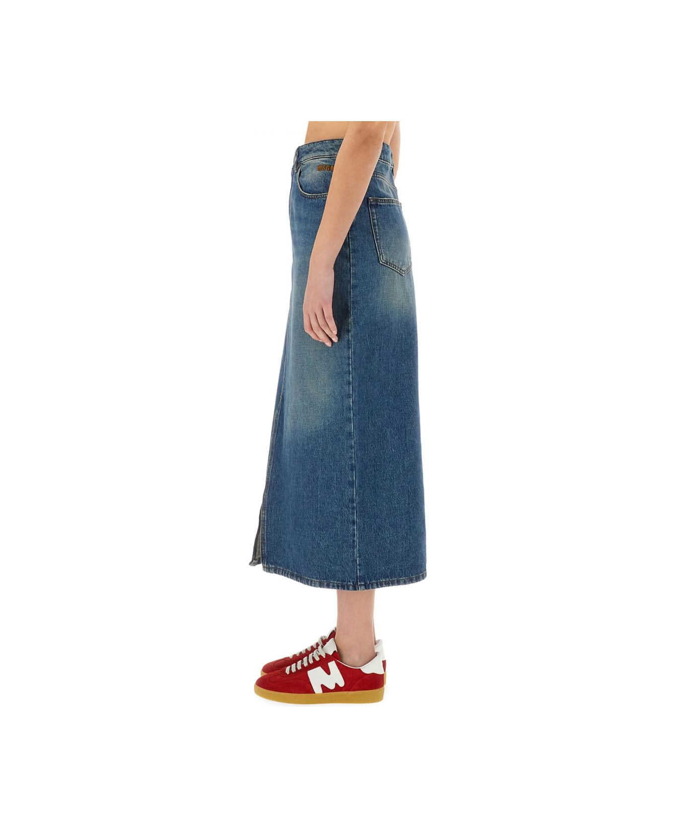 MSGM Long Denim Skirt - DENIM