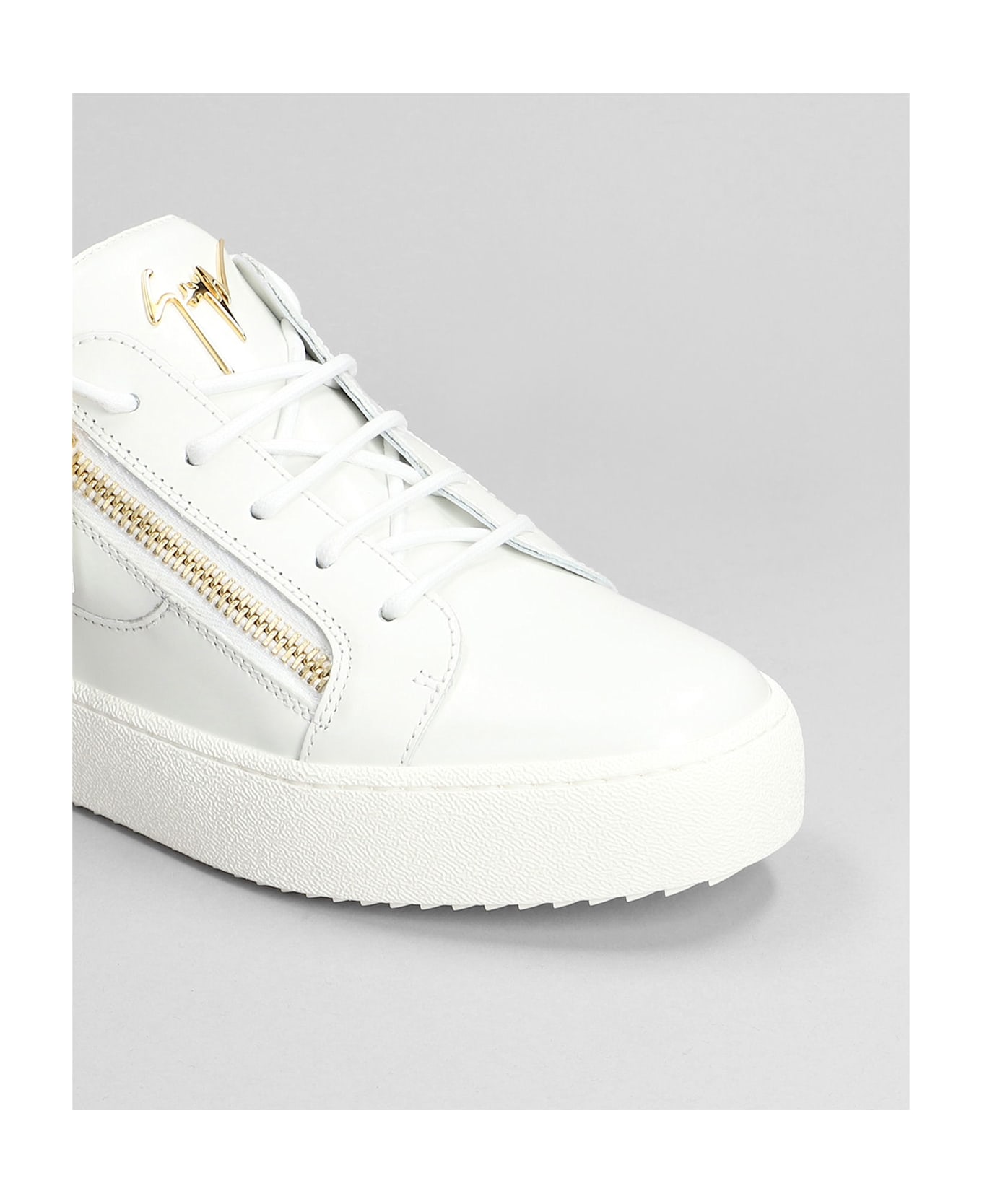 Giuseppe Zanotti Frankie Sneakers In White Patent Leather - white