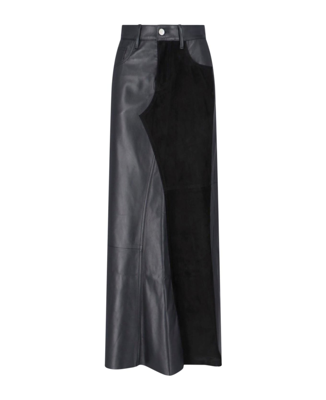 MM6 Maison Margiela Maxi Leather Skirt - Black  