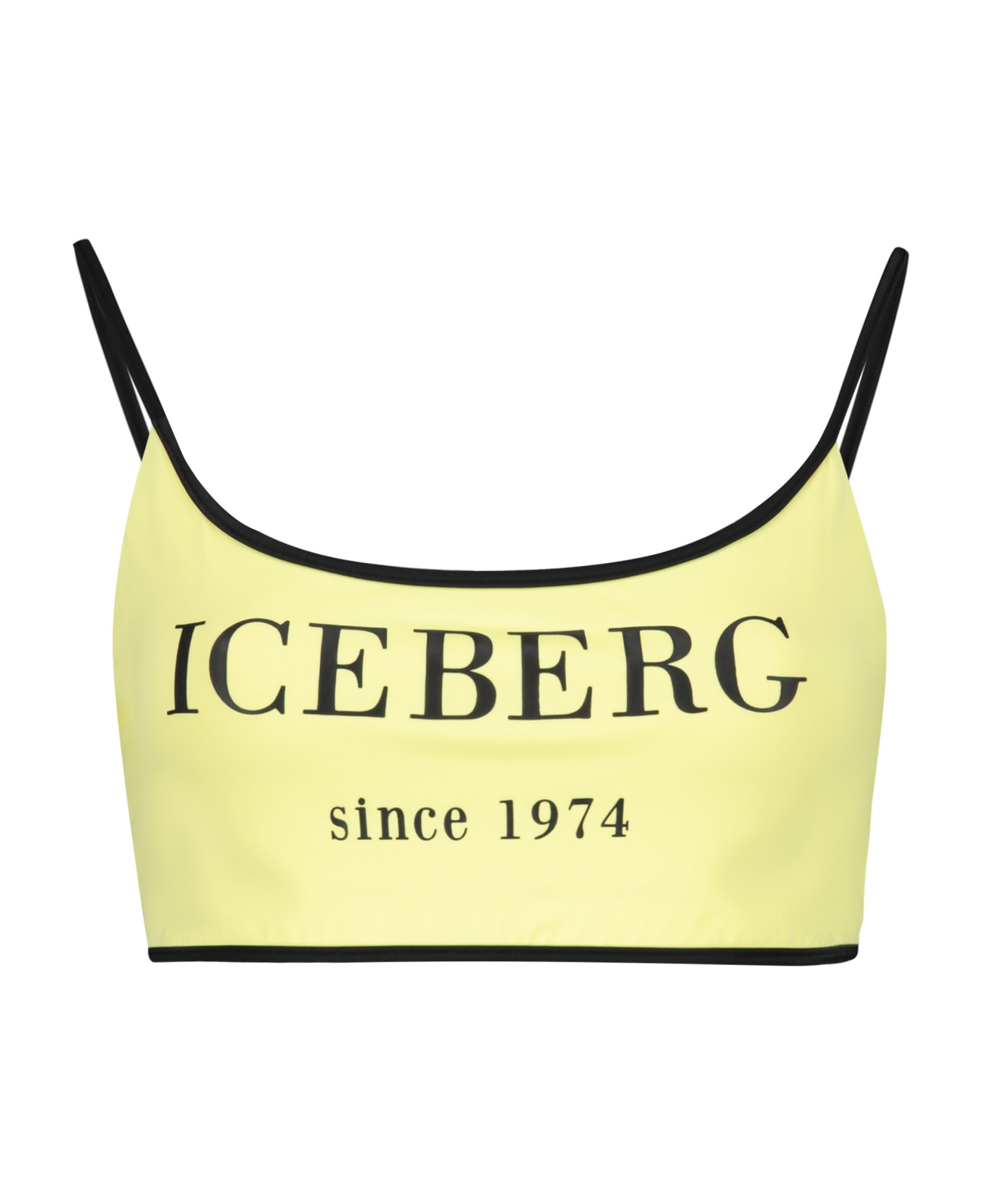 Iceberg Printed Bikini Top - Yellow